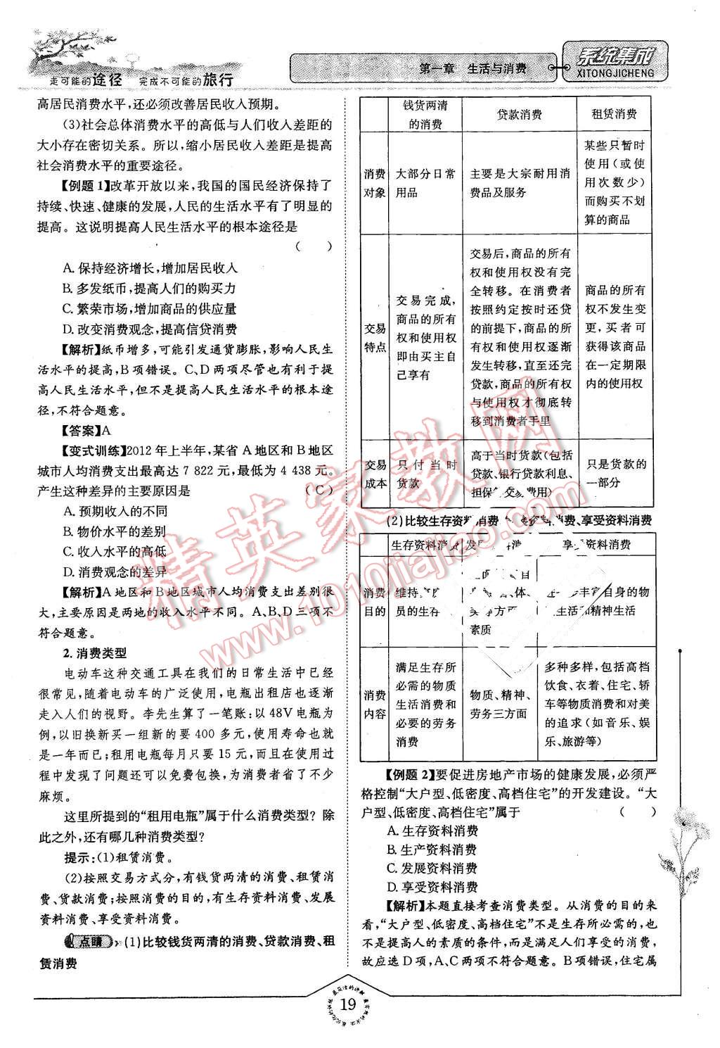 2015年系統(tǒng)集成高中新課程同步導(dǎo)學(xué)練測思想政治必修1經(jīng)濟生活 第19頁