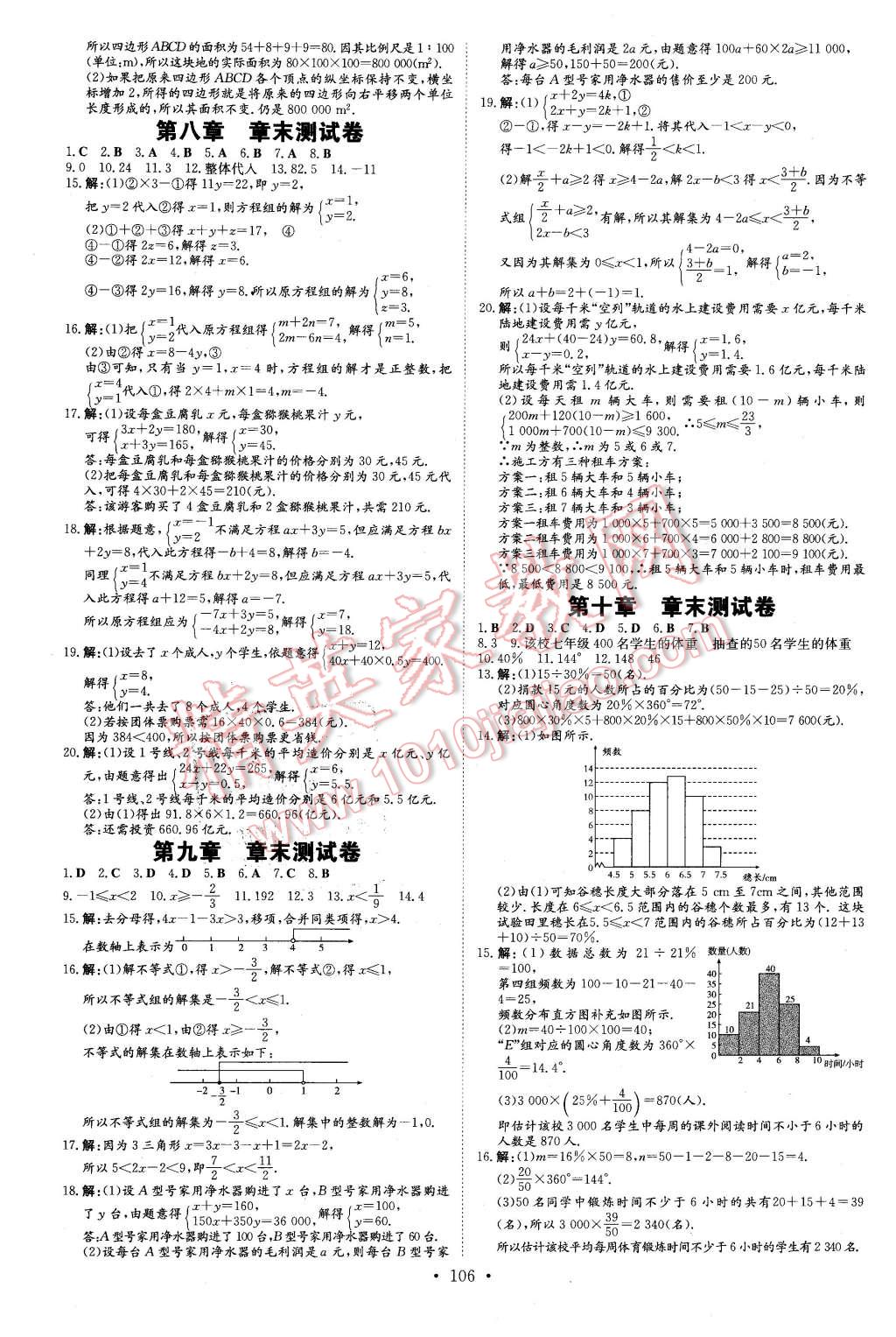 2016年A加練案課時作業(yè)本七年級數(shù)學(xué)下冊人教版 第18頁