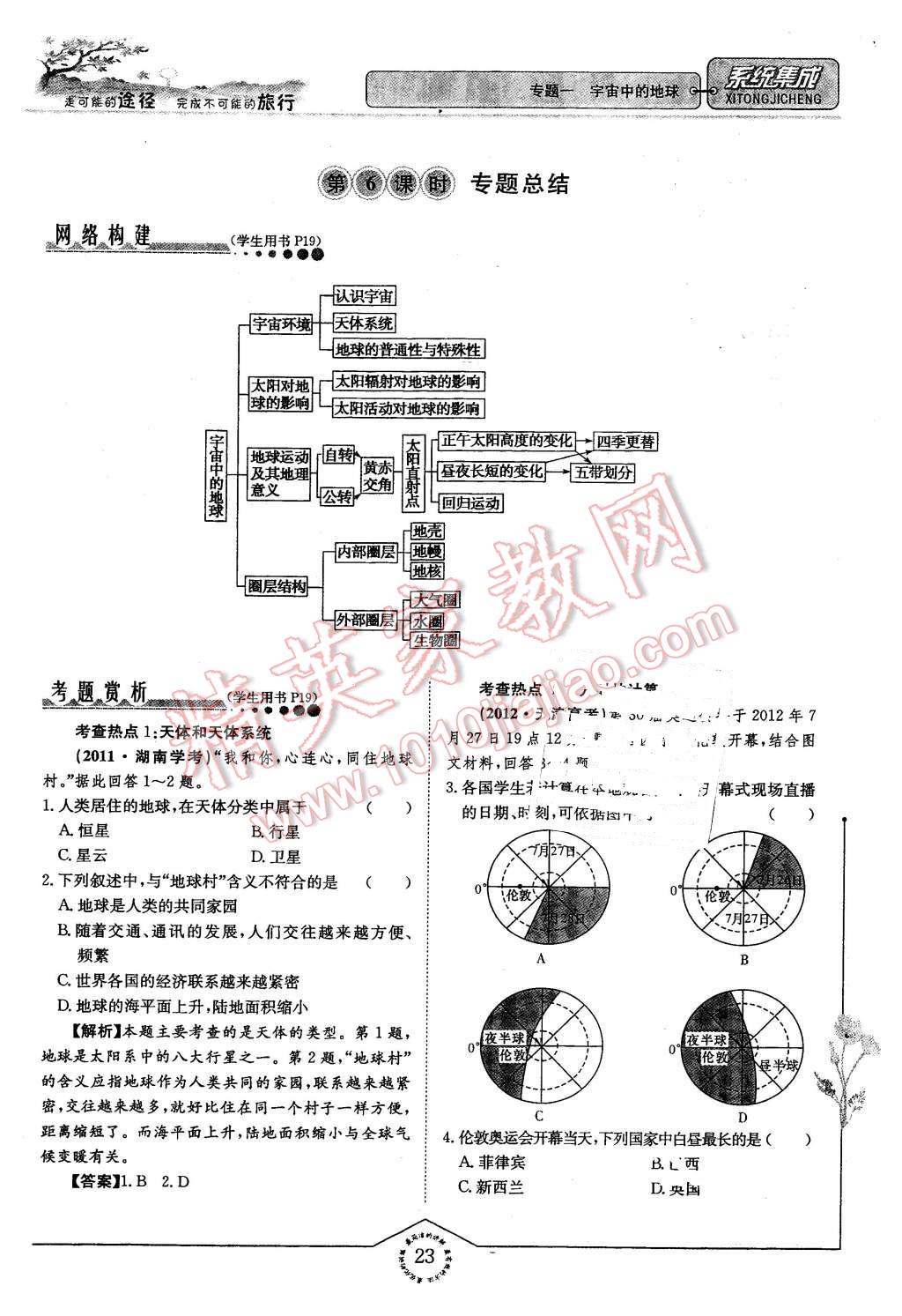 2015年系統(tǒng)集成高中新課程同步導學練測地理必修1 第23頁