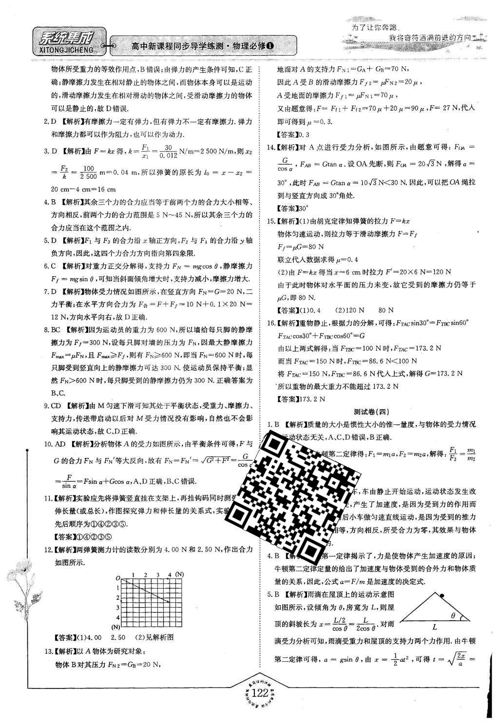 2015年系統(tǒng)集成高中新課程同步導(dǎo)學練測物理必修1 測試卷答案第59頁