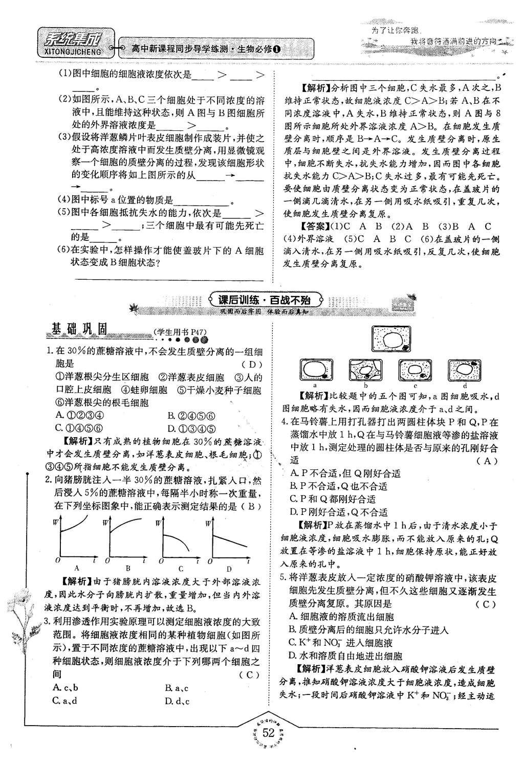 2015年系統(tǒng)集成高中新課程同步導學練測生物必修1分子與細胞 主題三 細胞的新陳代謝第45頁