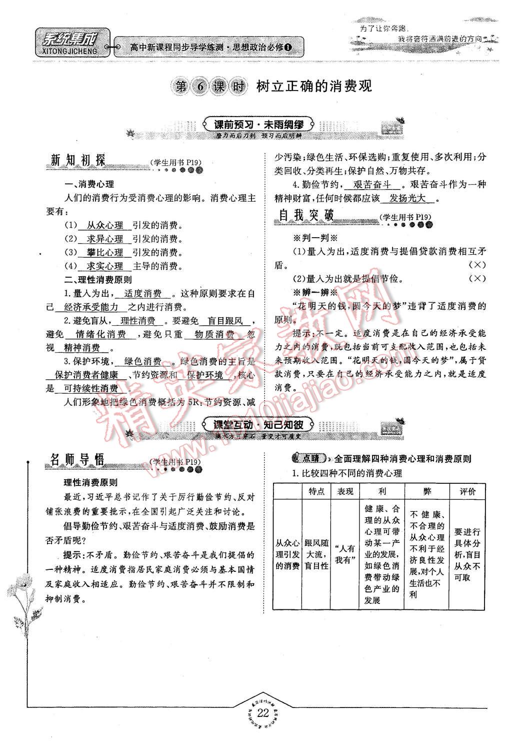 2015年系统集成高中新课程同步导学练测思想政治必修1经济生活 第22页