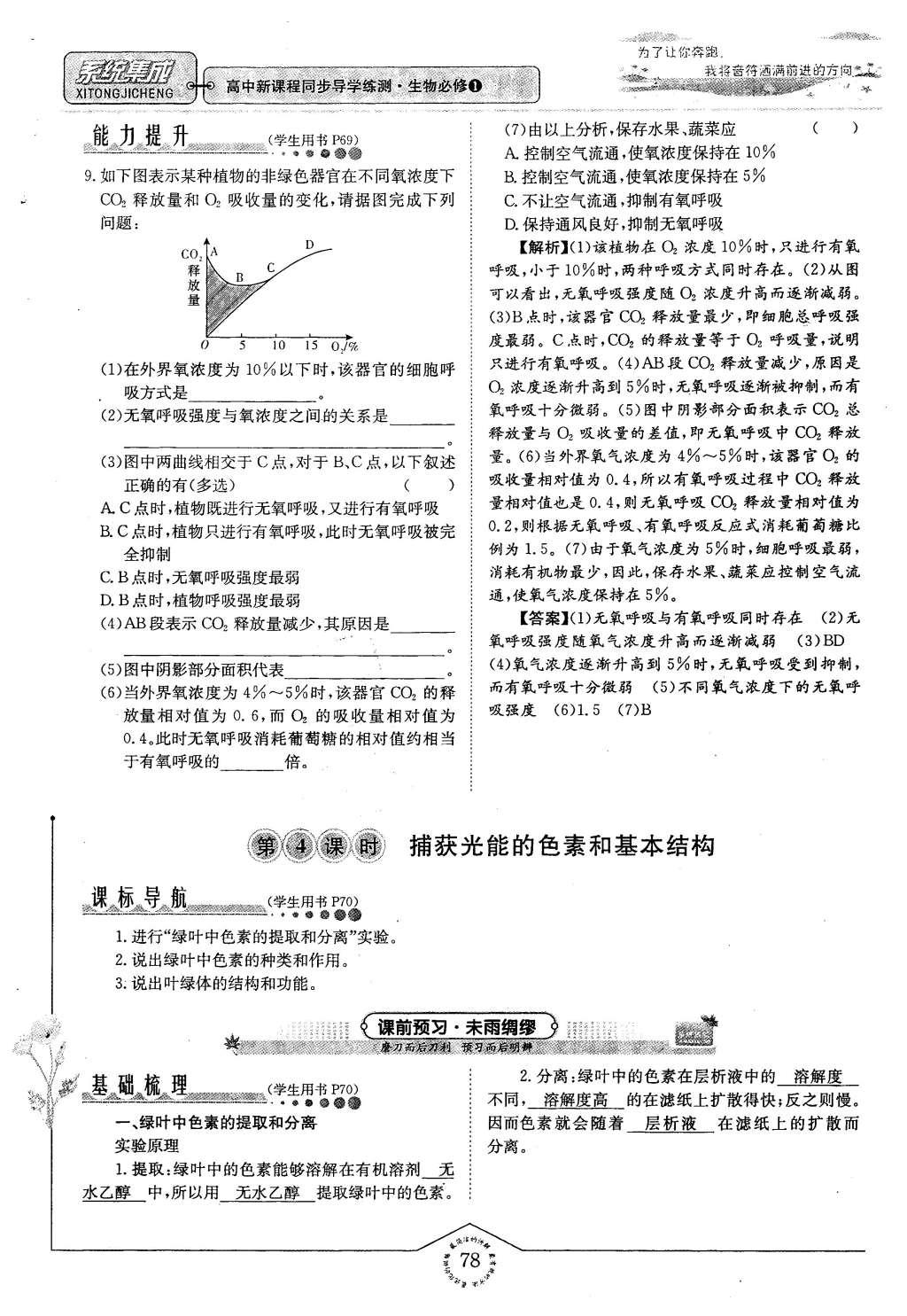 2015年系統(tǒng)集成高中新課程同步導學練測生物必修1分子與細胞 主題三 細胞的新陳代謝第71頁