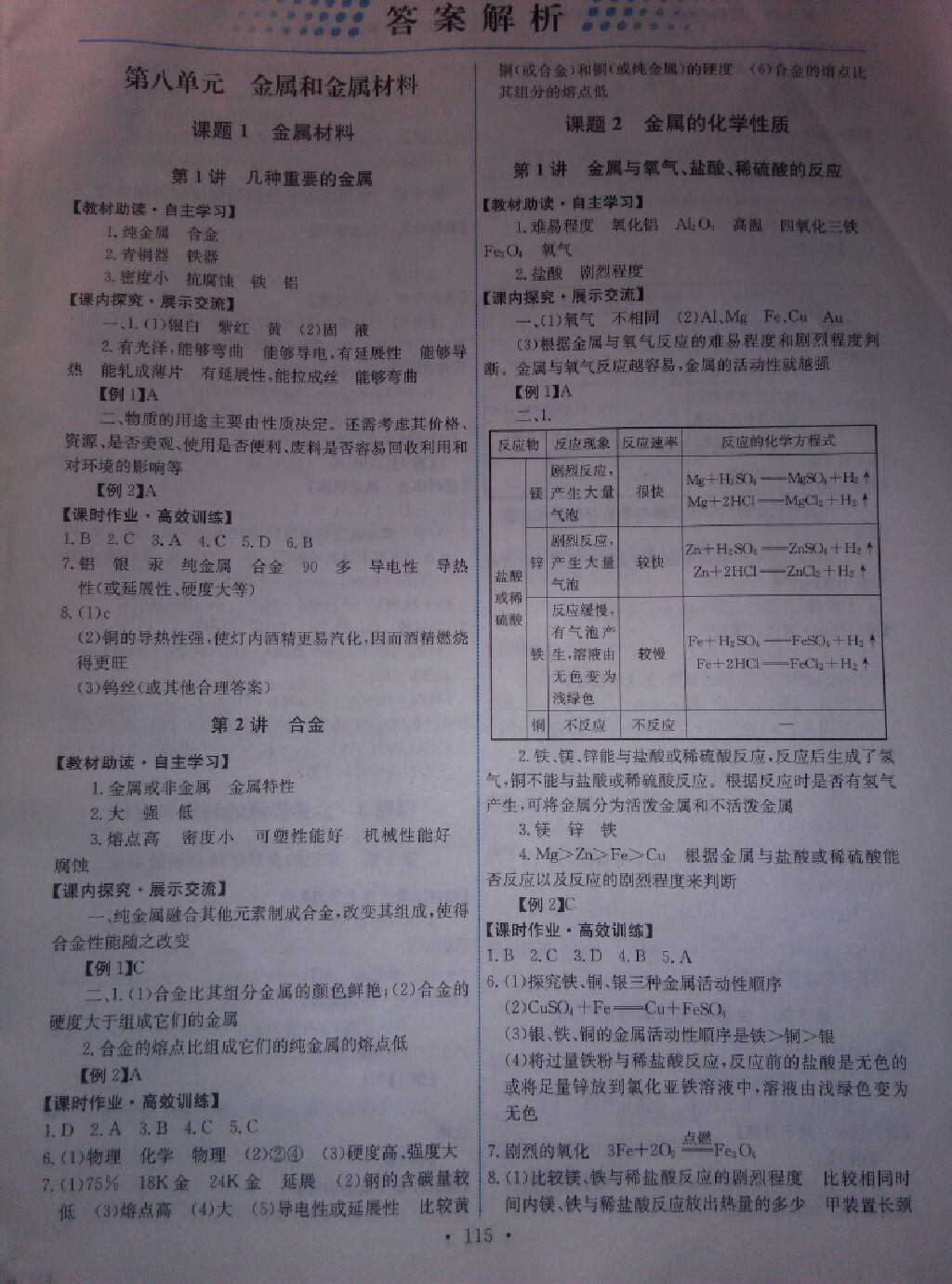 2015年能力培养与测试九年级化学下册人教版 第21页