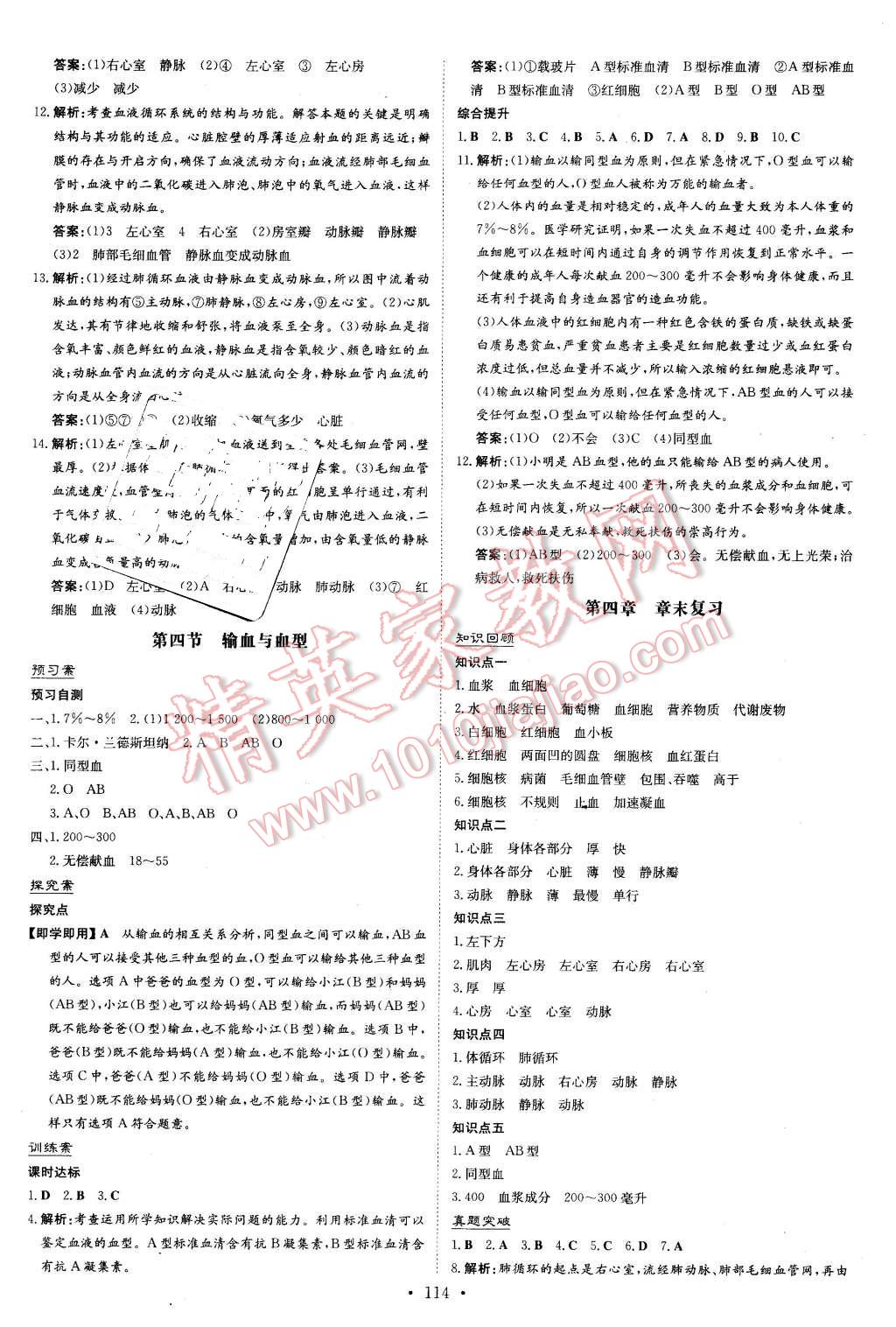 2016年初中同步學習導與練導學探究案七年級生物下冊人教版 第6頁