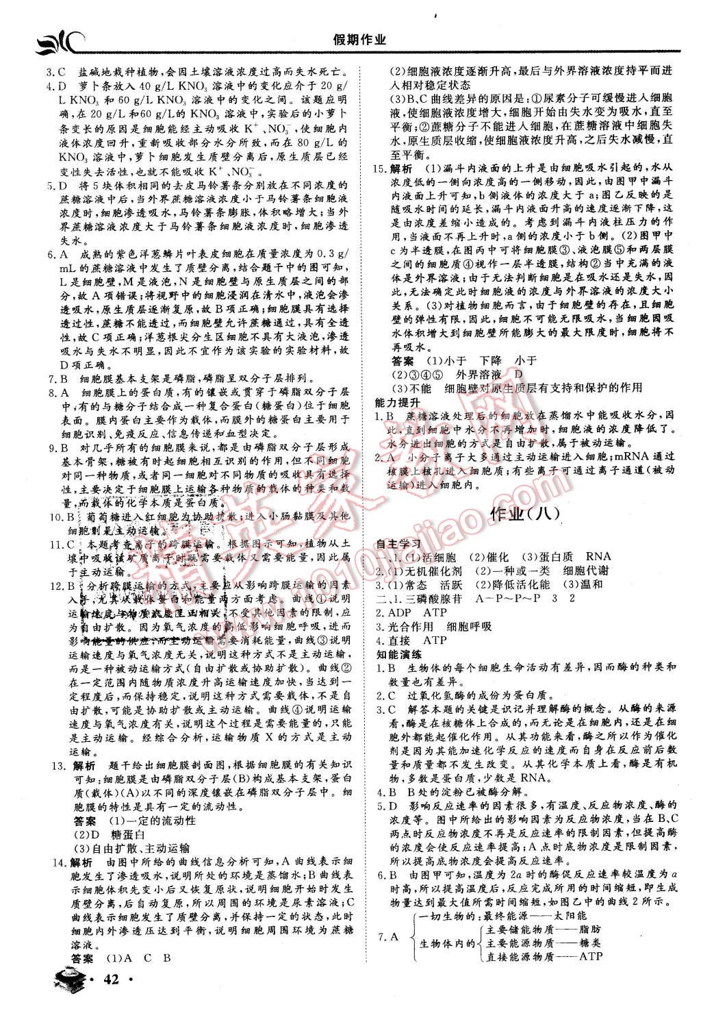 2016年金榜題名系列叢書新課標(biāo)快樂假期高一年級(jí)生物 第6頁