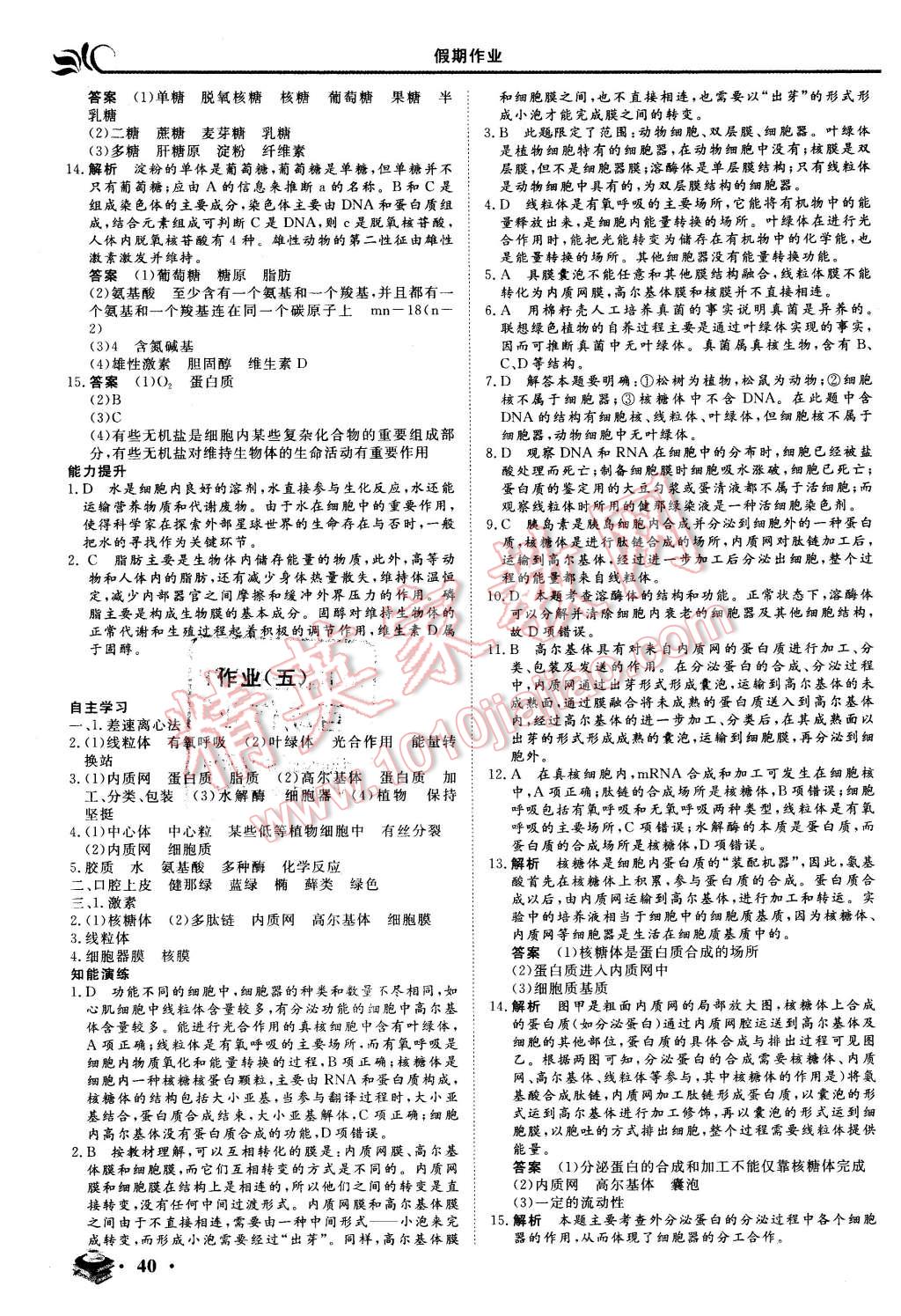 2016年金榜題名系列叢書新課標(biāo)快樂假期高一年級生物 第4頁