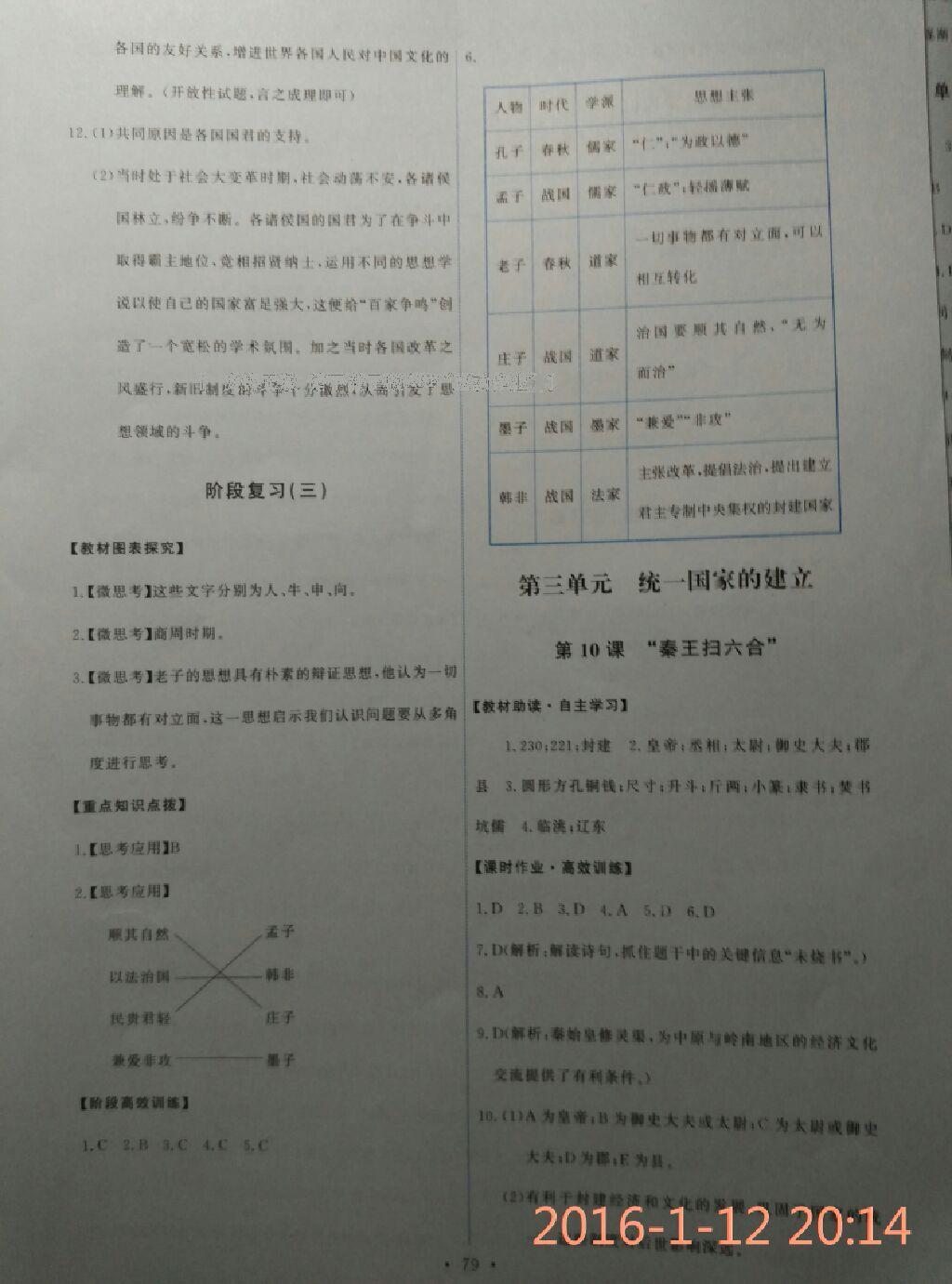 2015年能力培養(yǎng)與測試七年級中國歷史上冊人教版 第10頁