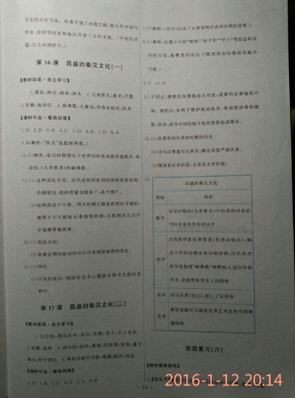 2015年能力培養(yǎng)與測試七年級中國歷史上冊人教版 第14頁