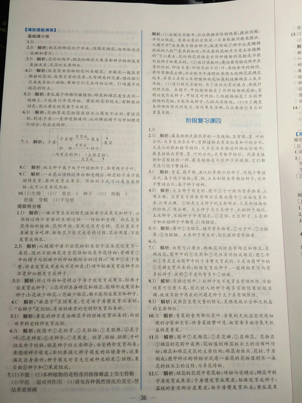 2015年同步导学案课时练七年级生物学上册人教版 第48页