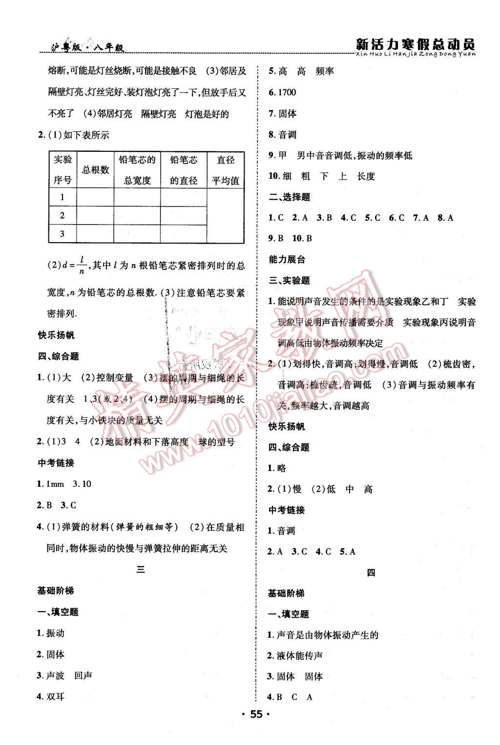 2016年新活力寒假總動(dòng)員八年級(jí)物理滬粵版 第2頁(yè)