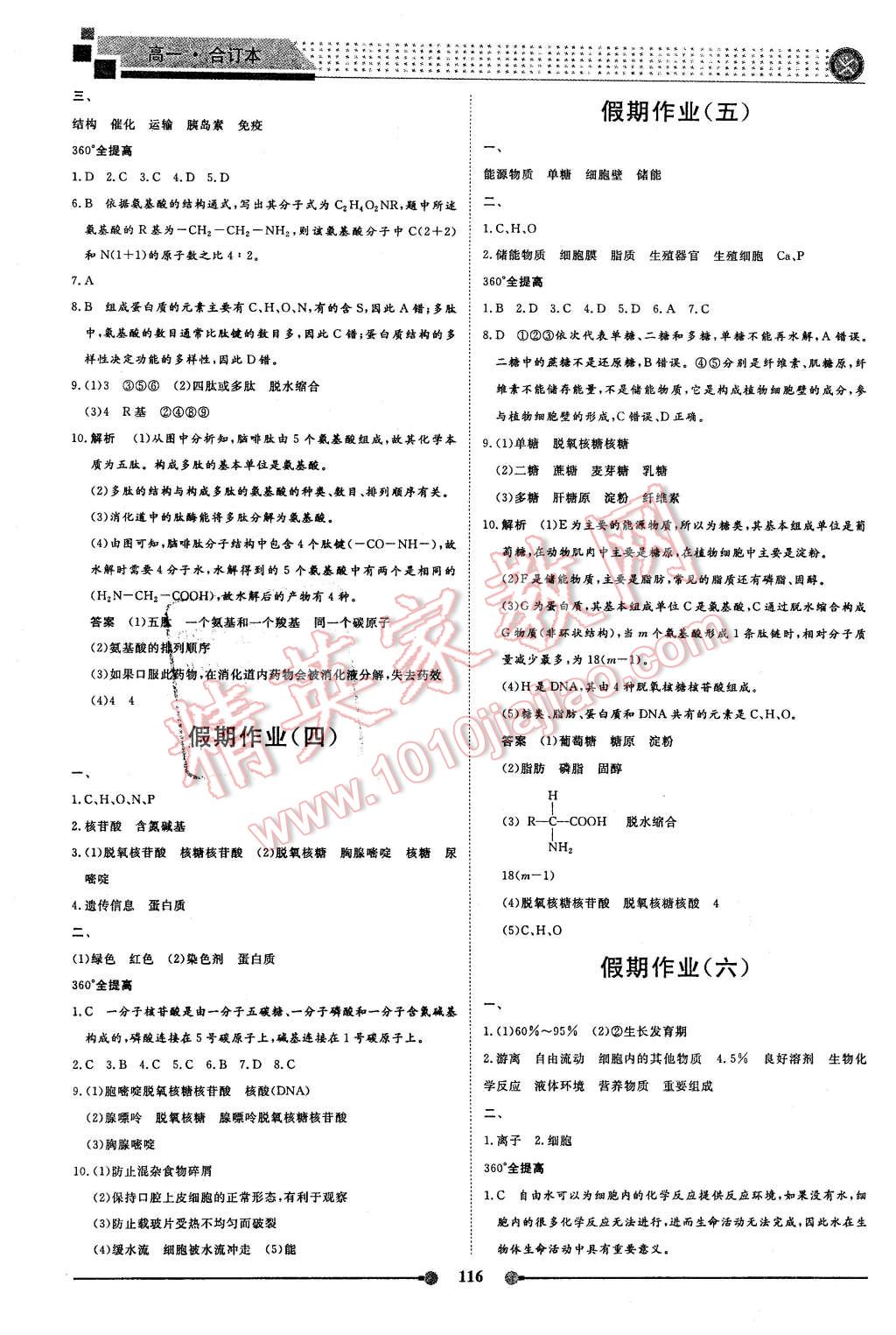 2016年新鑫文化过好假期每一天高一物理化学生物合订本 第18页