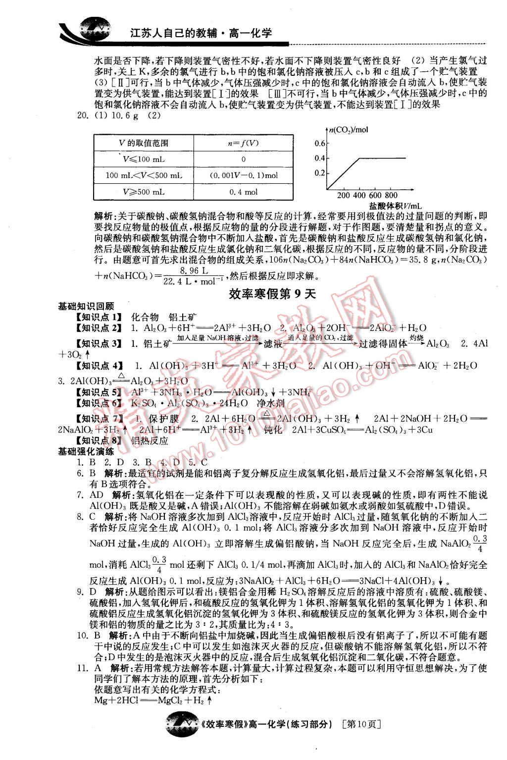 2016年原創(chuàng)與經(jīng)典效率寒假高一化學(xué) 第10頁