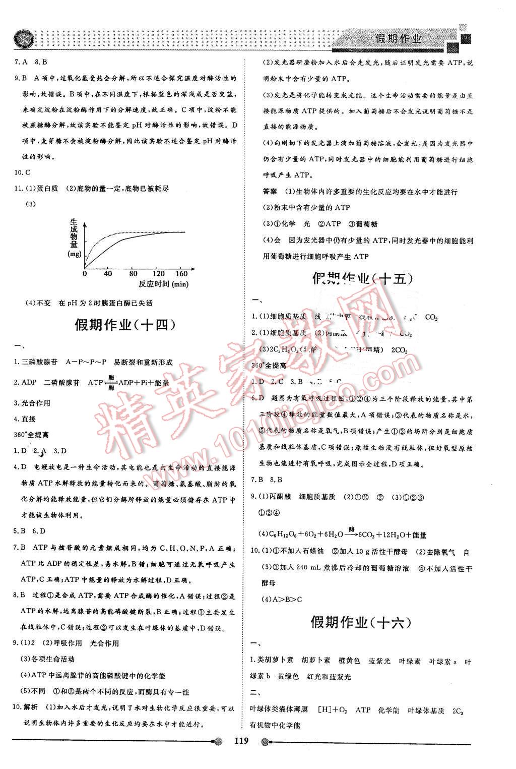 2016年新鑫文化過好假期每一天高一物理化學(xué)生物合訂本 第21頁(yè)