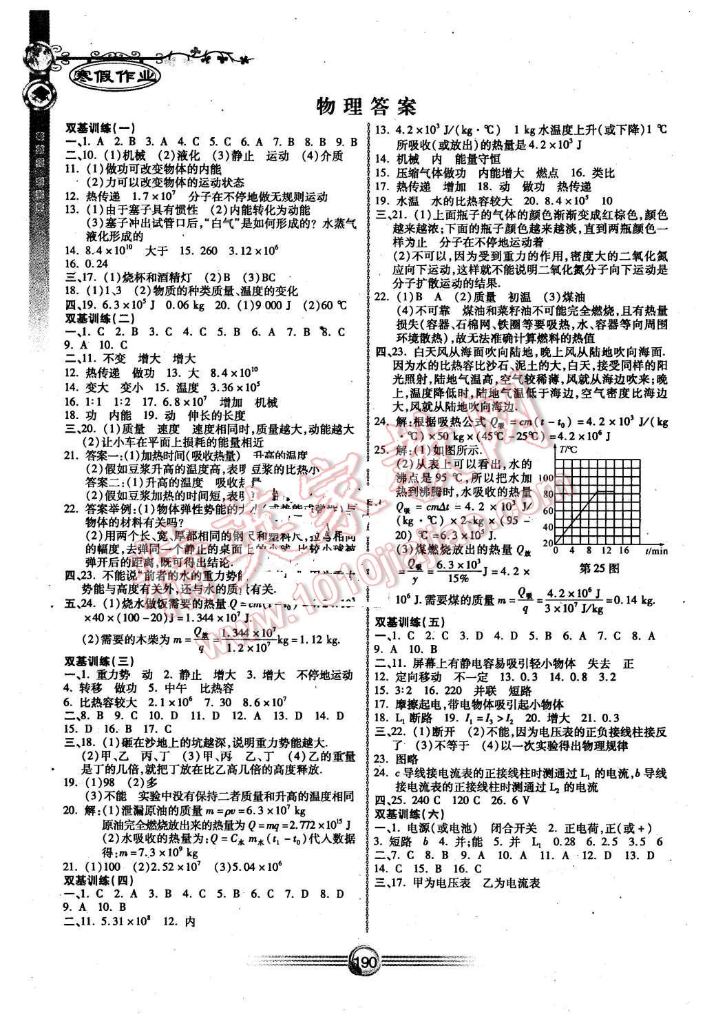 2016年完美假期寒假作业九年级语文数学英语物理化学 第10页