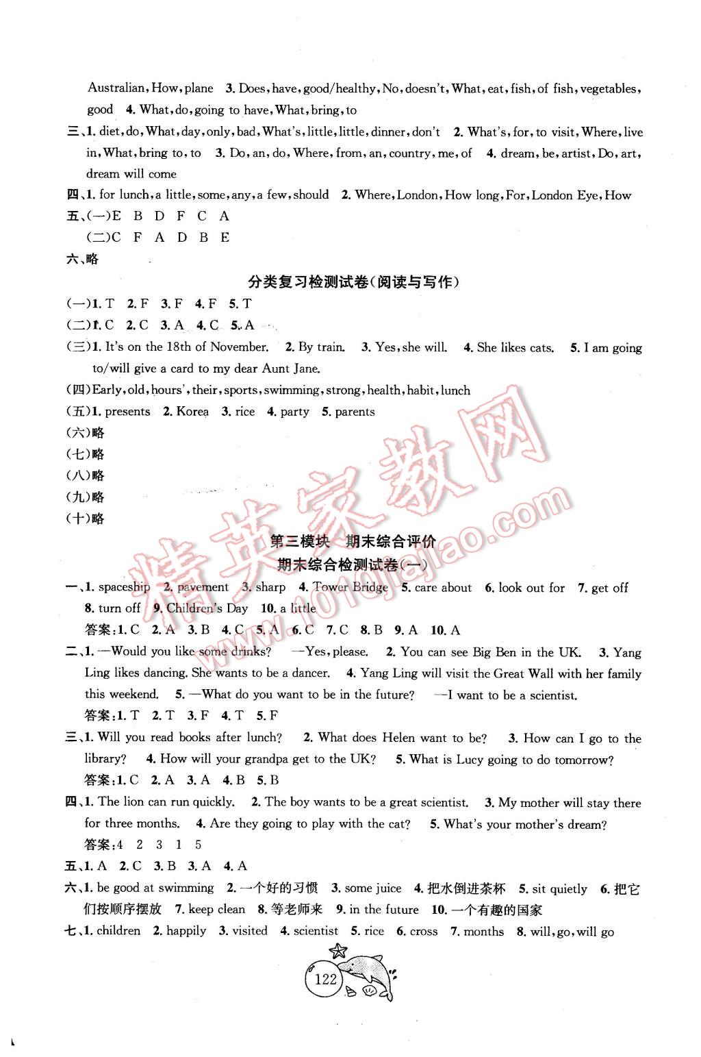 2016年金鑰匙1加1目標檢測六年級英語下冊江蘇版 第14頁