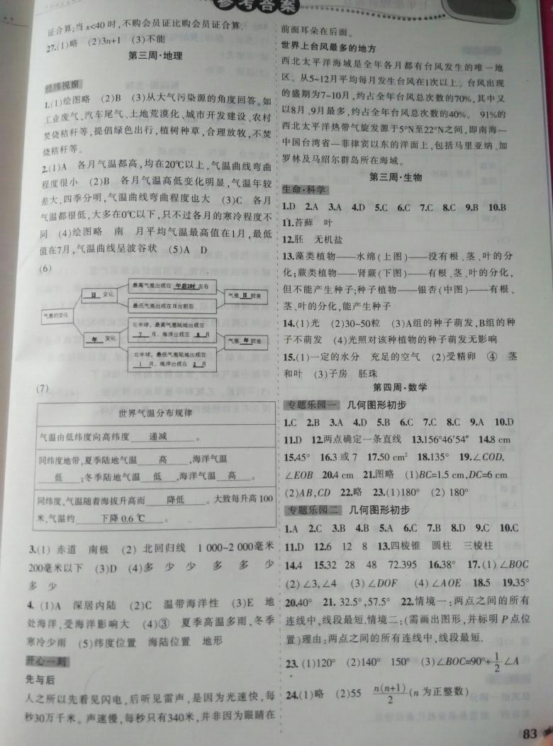 2015年寒假樂(lè)園七年級(jí)理科版數(shù)學(xué)地理生物遼寧師范大學(xué)出版社 第11頁(yè)