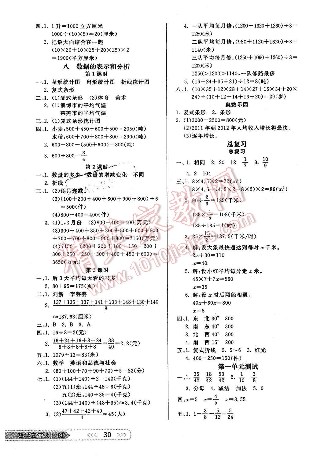 2016年小學(xué)生學(xué)習(xí)樂(lè)園隨堂練五年級(jí)數(shù)學(xué)下冊(cè)北師大版 第6頁(yè)