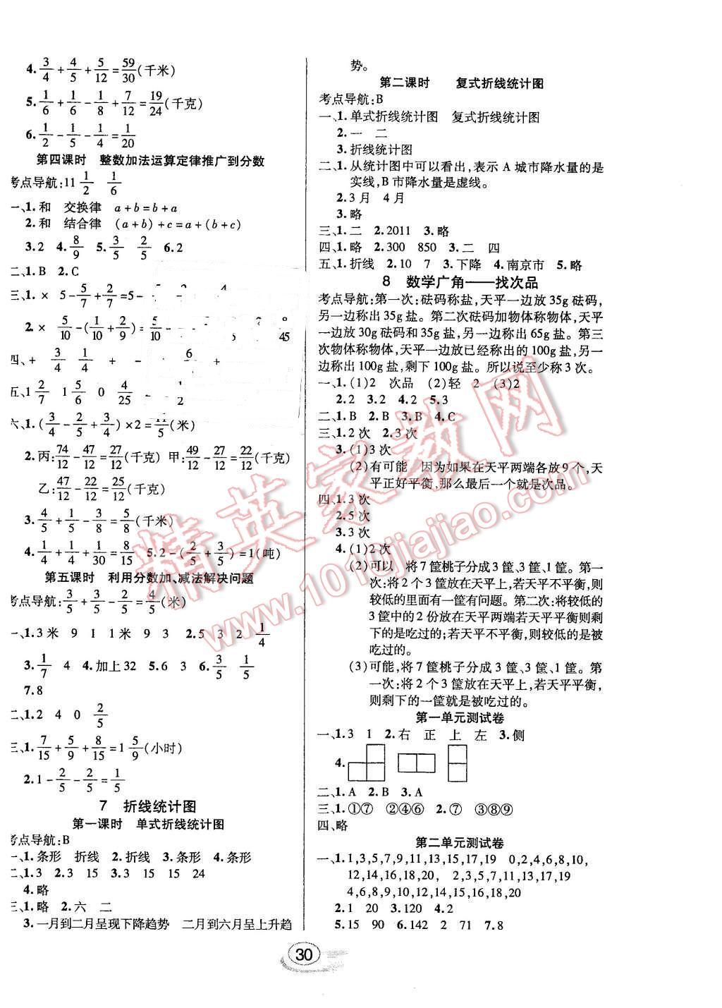 2016年全能測(cè)控課堂練習(xí)五年級(jí)數(shù)學(xué)下冊(cè)人教版 第6頁