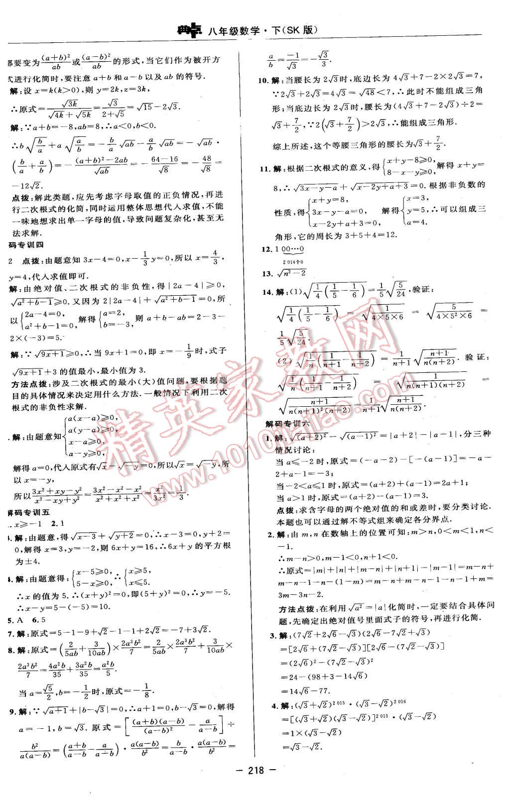 2016年綜合應(yīng)用創(chuàng)新題典中點八年級數(shù)學(xué)下冊蘇科版 第48頁