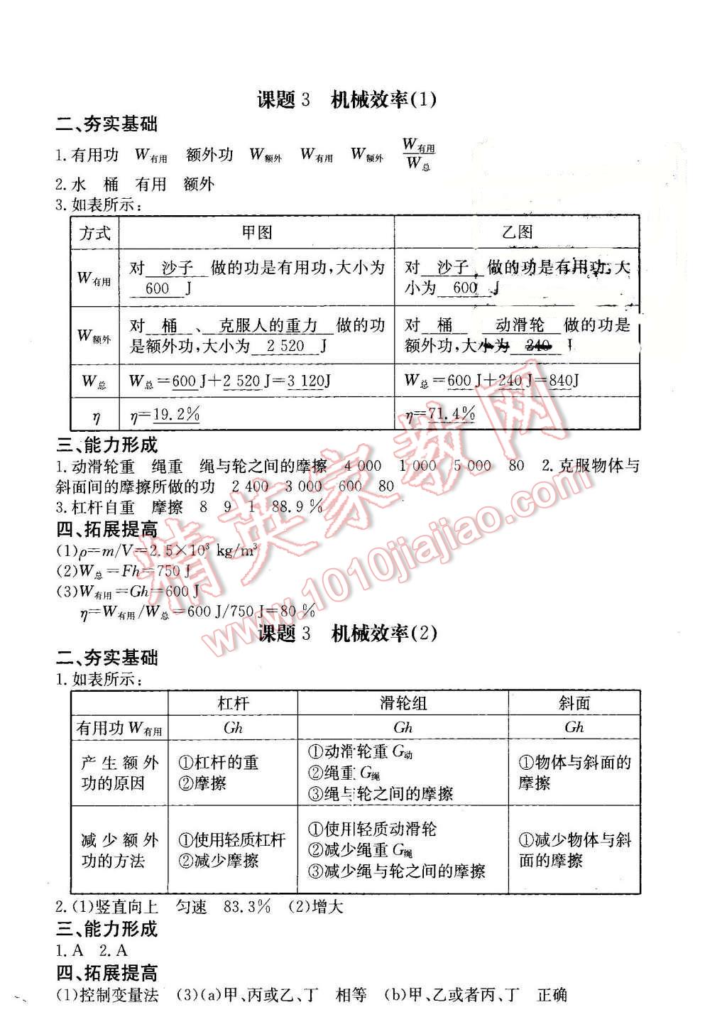 2016年全能超越堂堂清課堂8分鐘小測八年級物理下冊人教版 第14頁