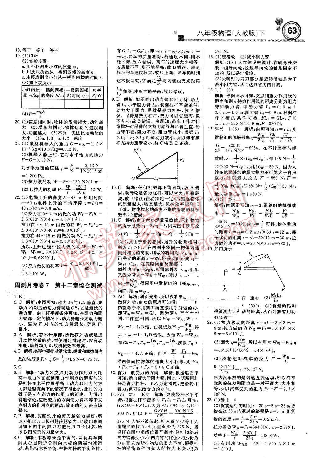 2016年輕巧奪冠周測月考直通中考八年級物理下冊人教版 第15頁