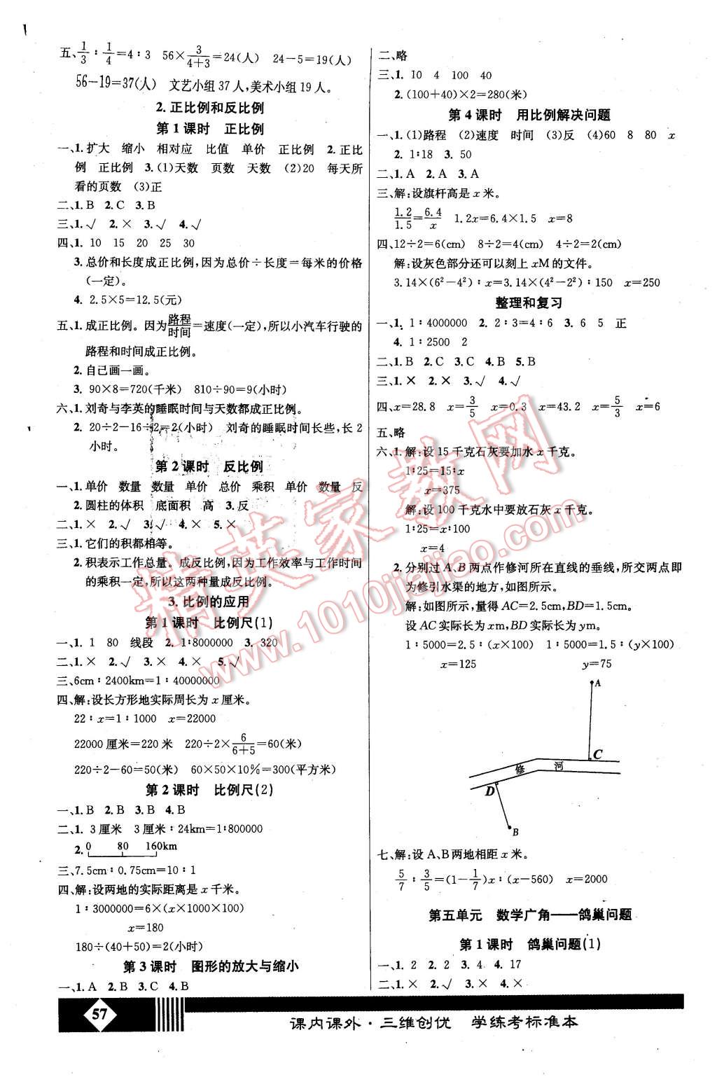 2016年課內(nèi)課外六年級數(shù)學(xué)下冊人教版 第3頁