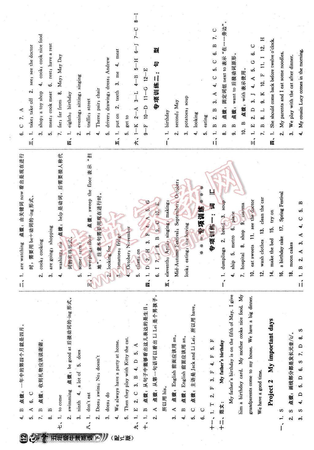 2016年綜合應(yīng)用創(chuàng)新題典中點(diǎn)五年級(jí)英語下冊(cè)譯林版 第14頁