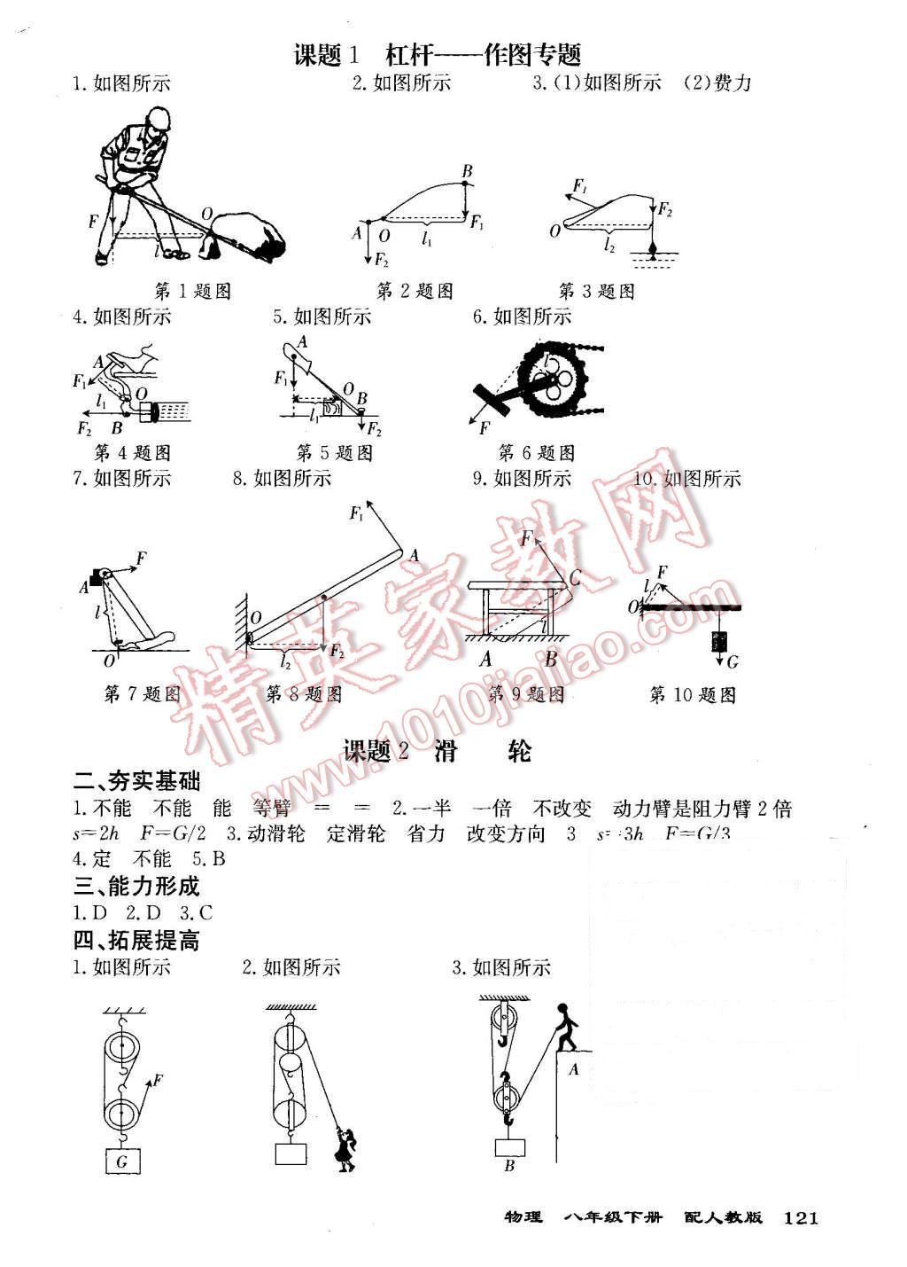 2016年全能超越堂堂清課堂8分鐘小測(cè)八年級(jí)物理下冊(cè)人教版 第13頁(yè)