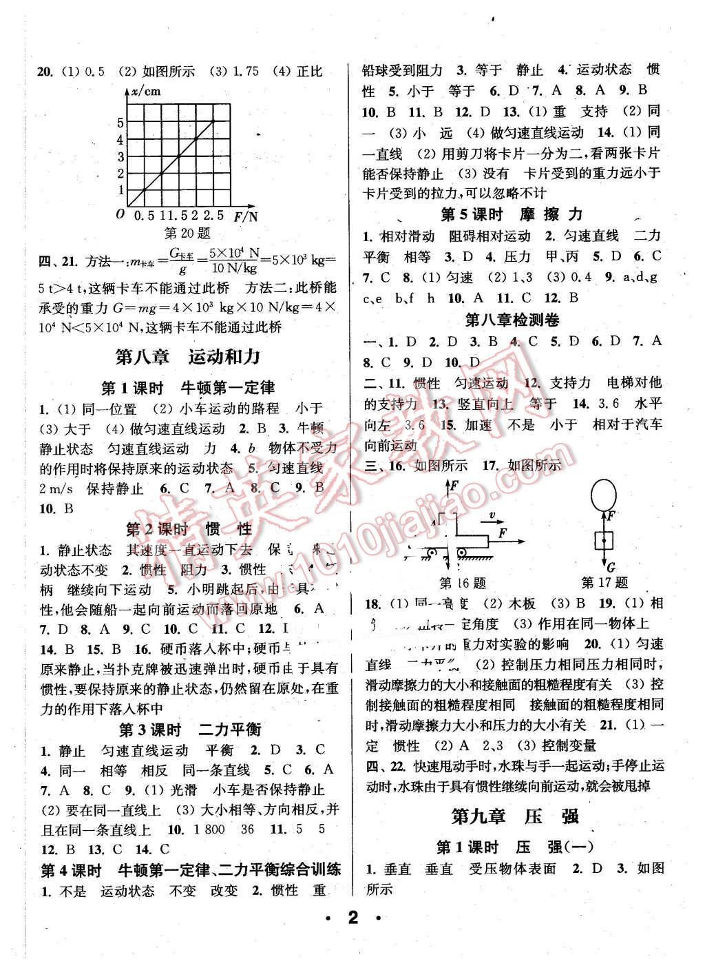 2016年通城學(xué)典小題精練八年級物理下冊人教版 第2頁