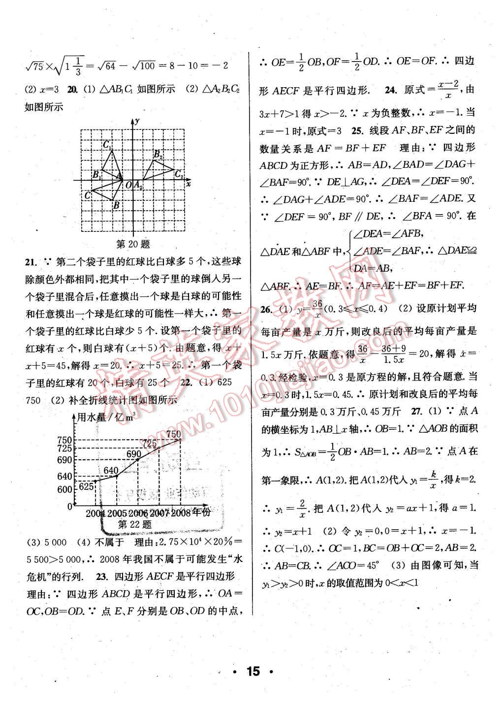 2016年通城學(xué)典小題精練八年級數(shù)學(xué)下冊蘇科版 第15頁