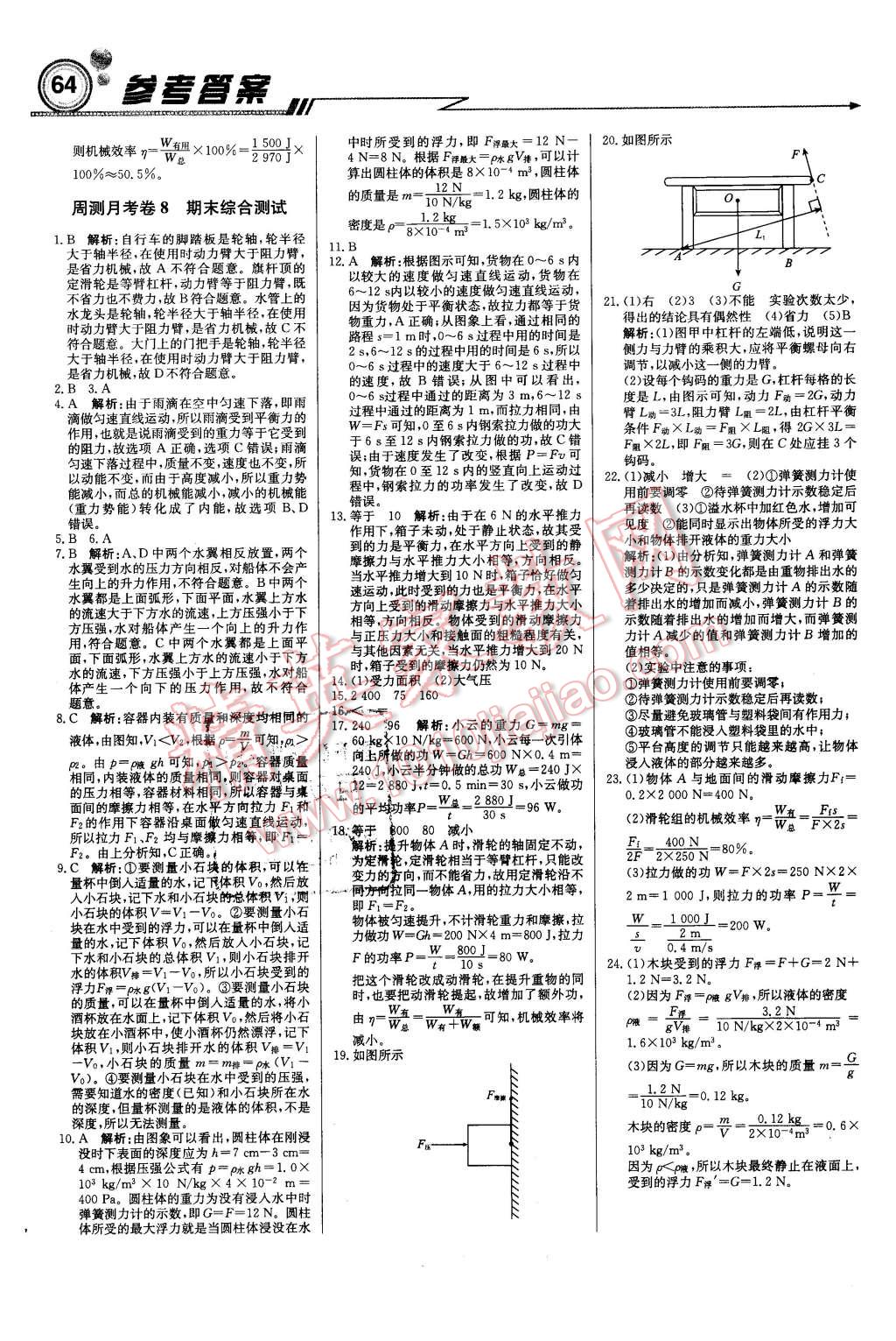 2016年輕巧奪冠周測月考直通中考八年級物理下冊人教版 第16頁