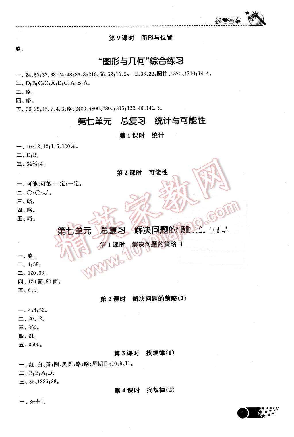 2016年名师点拨课时作业本六年级数学下册江苏版 第11页