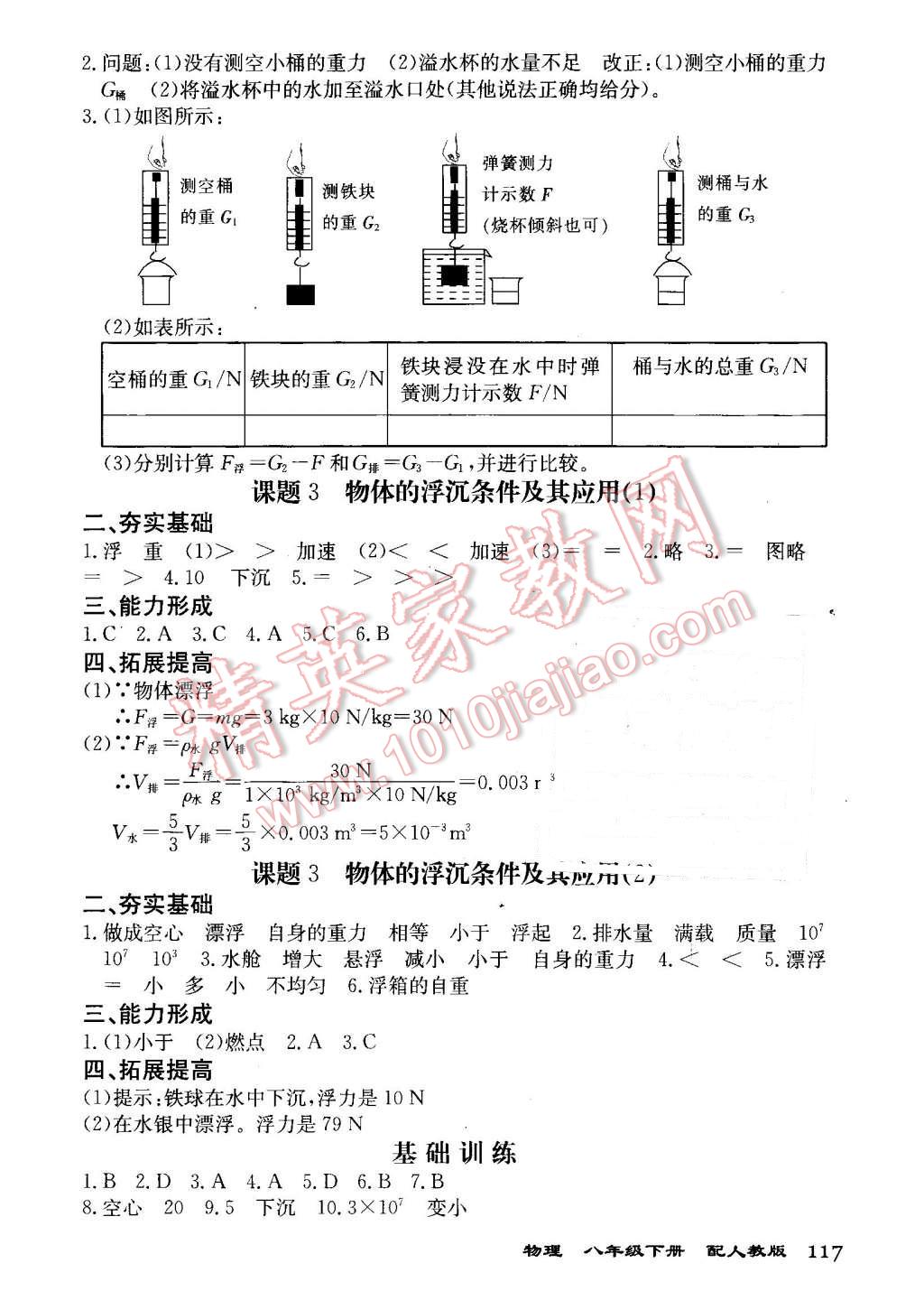 2016年全能超越堂堂清課堂8分鐘小測八年級物理下冊人教版 第9頁