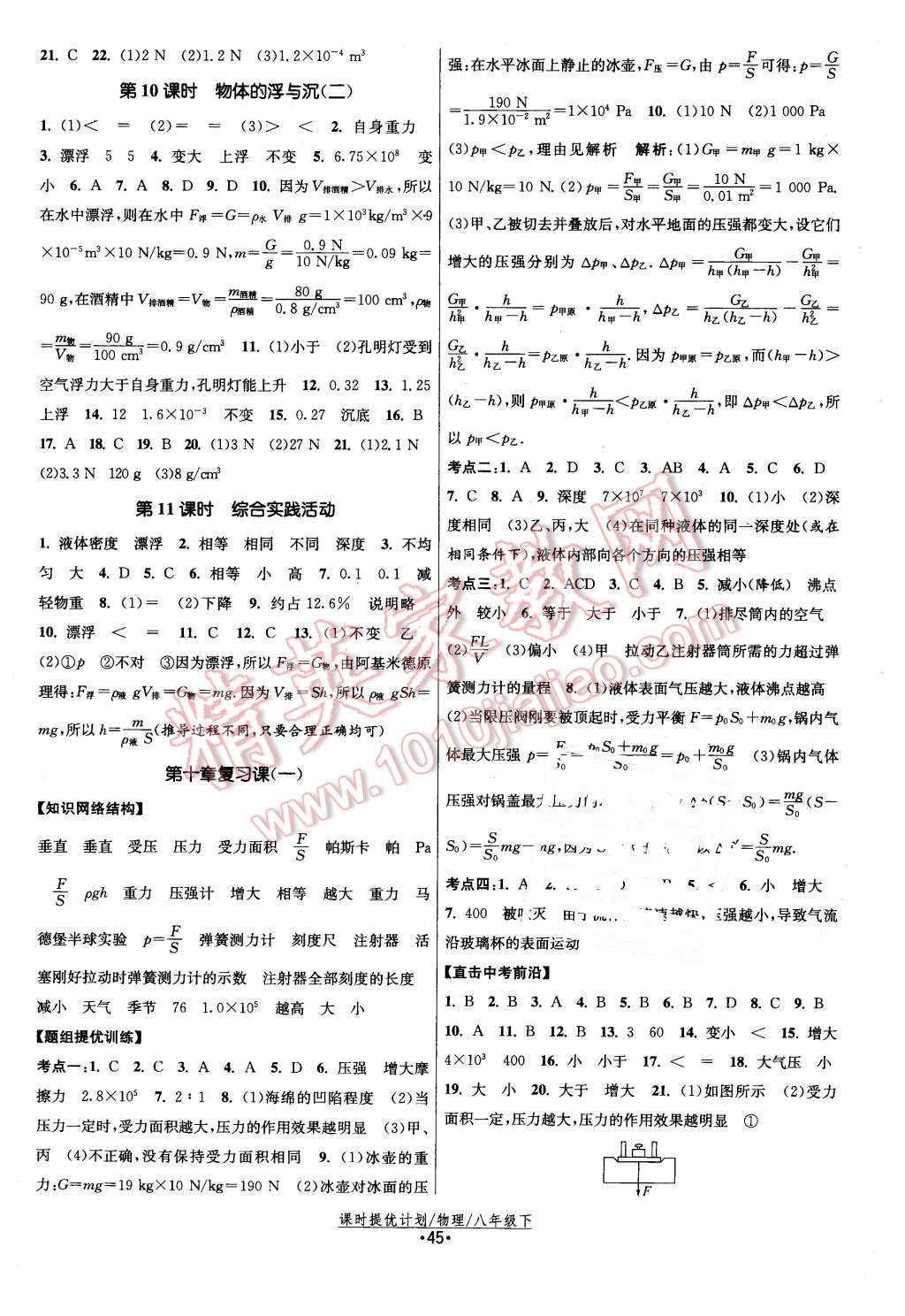 2016年课时提优计划作业本八年级物理下册苏科版 第9页