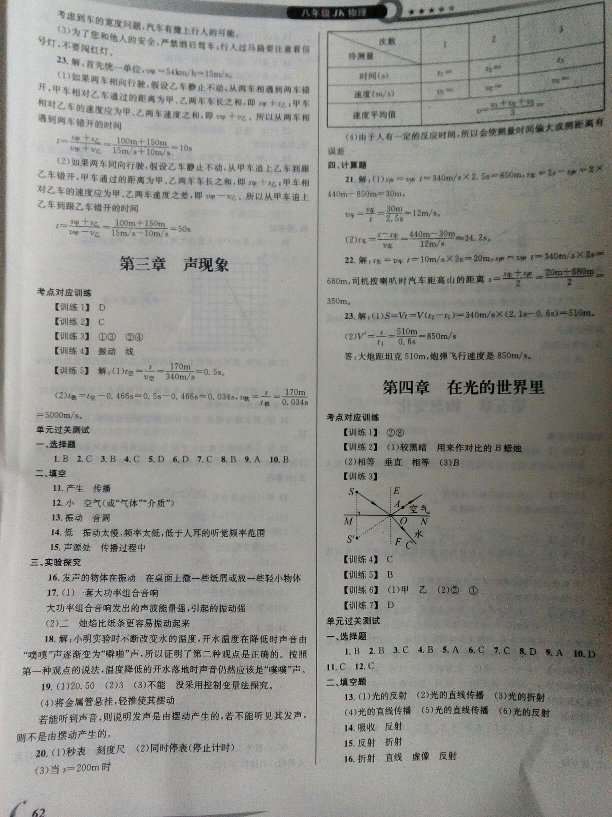 2015年陽光假期年度總復(fù)習(xí)暑假作業(yè)八年級(jí)物理冀教版 第10頁