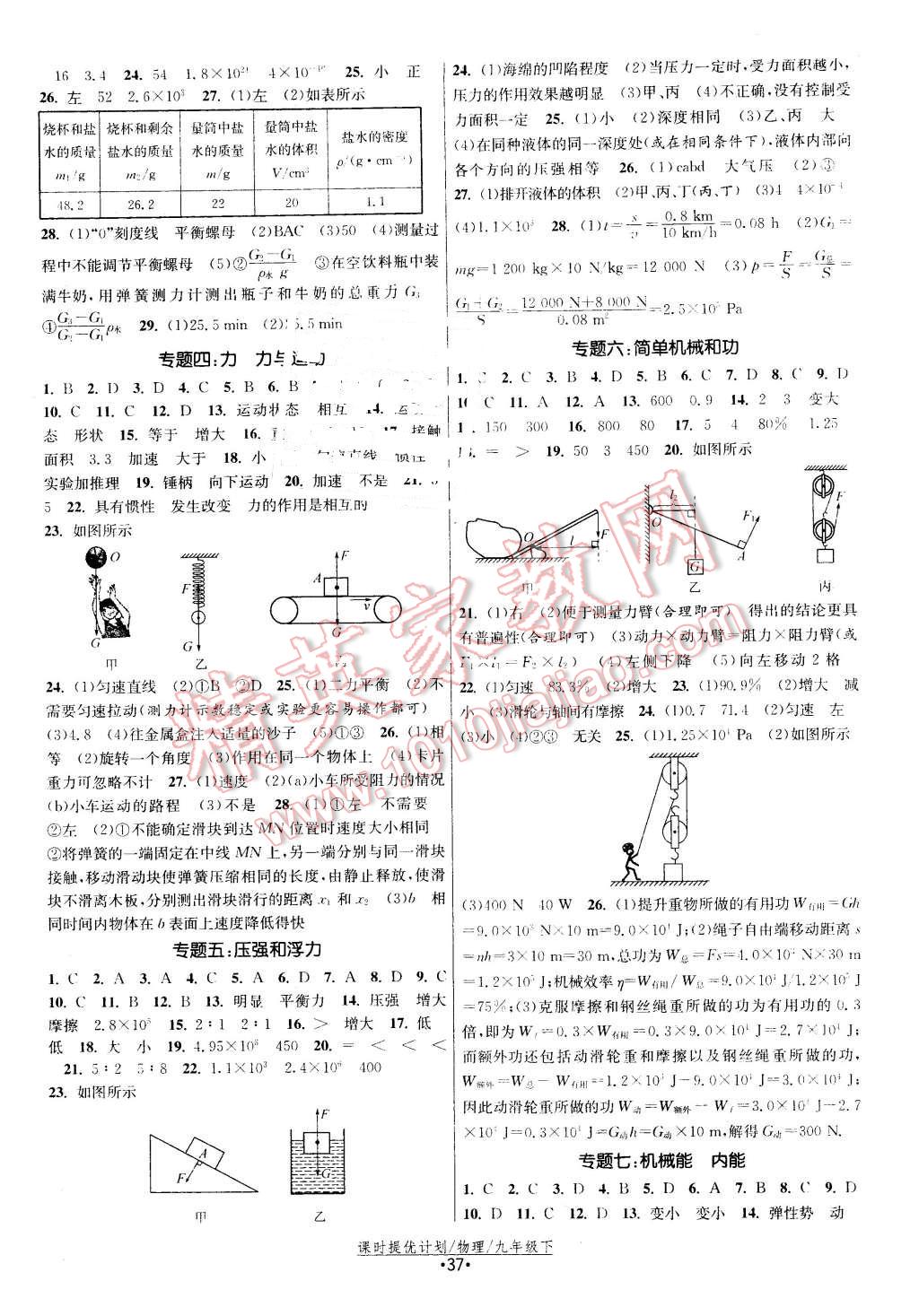 2016年課時(shí)提優(yōu)計(jì)劃作業(yè)本九年級物理下冊蘇科版 第9頁