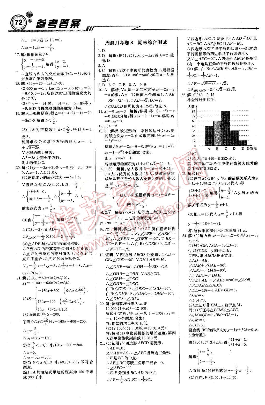 2016年輕巧奪冠周測月考直通中考八年級數(shù)學(xué)下冊北京版 第16頁