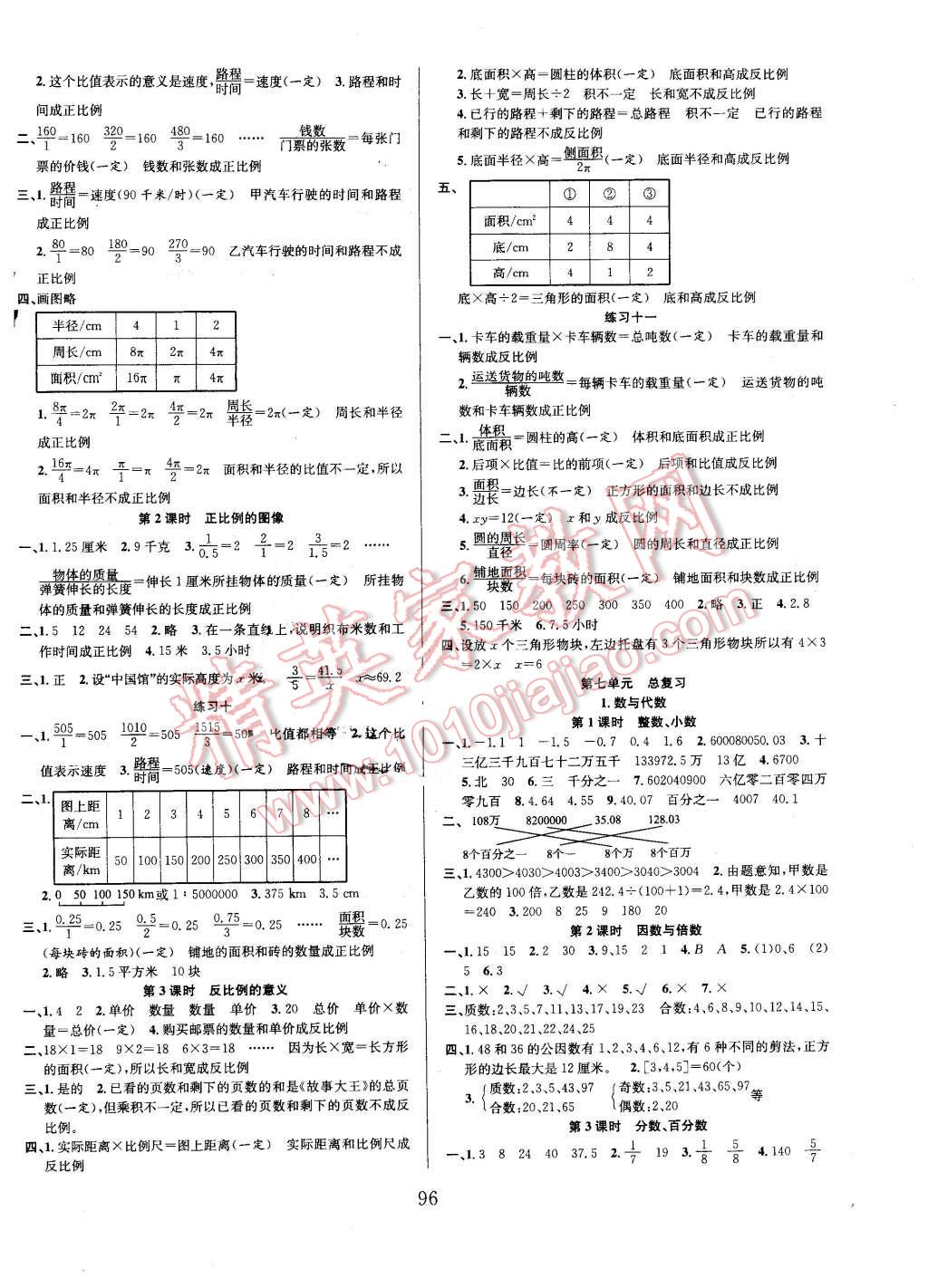 2016年阳光课堂课时作业六年级数学下册苏教版 第4页