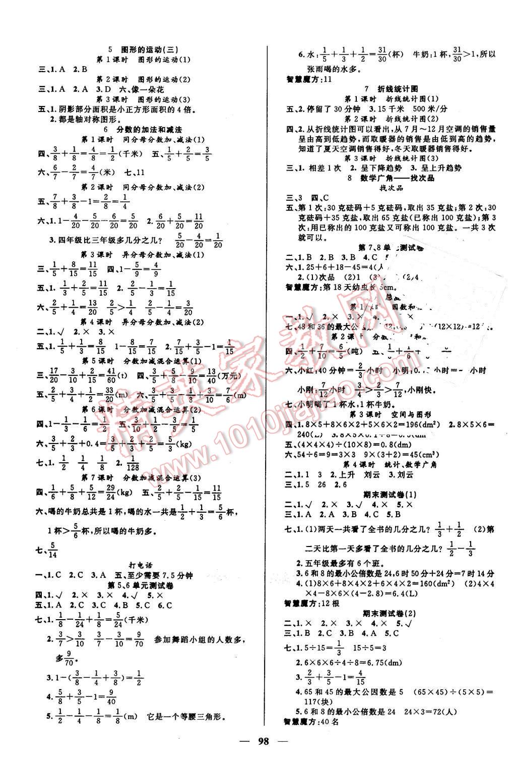 2016年智慧樹同步講練測五年級數(shù)學下冊人教版 第3頁