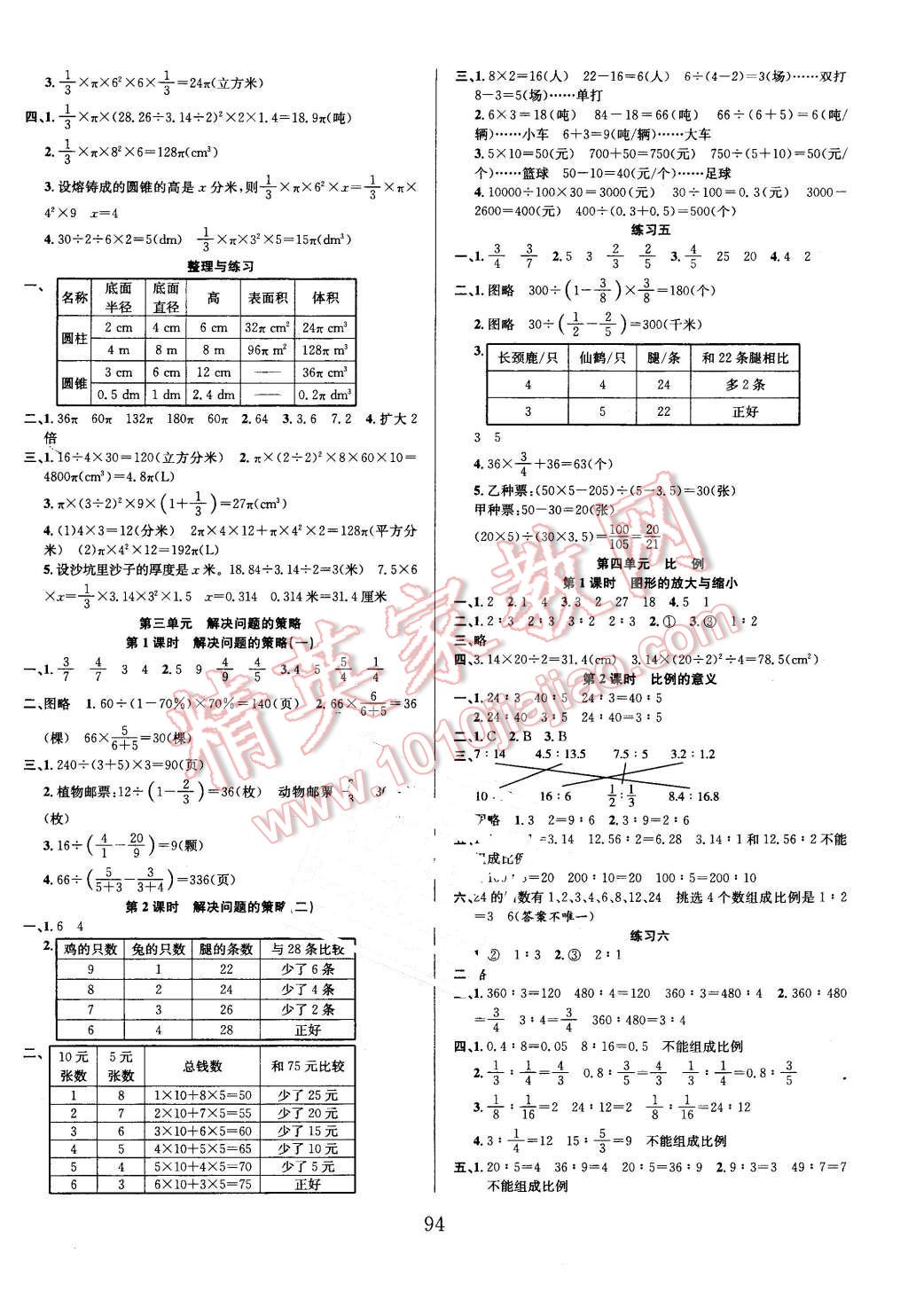 2016年阳光课堂课时作业六年级数学下册苏教版 第2页