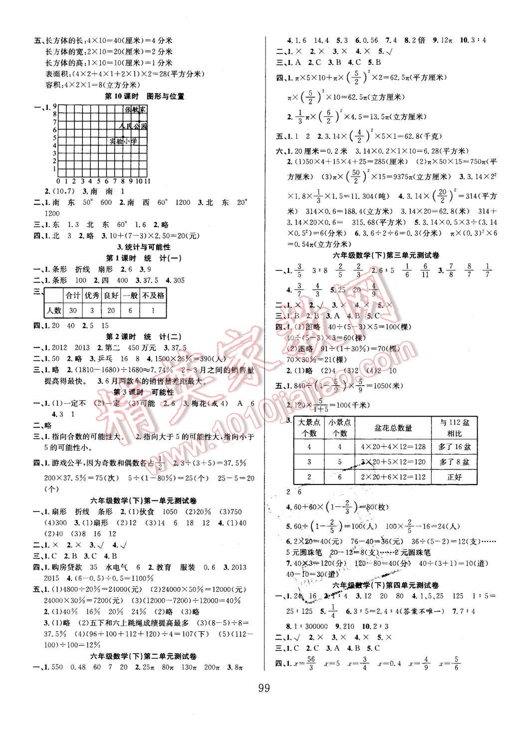 2016年阳光课堂课时作业六年级数学下册苏教版 第7页