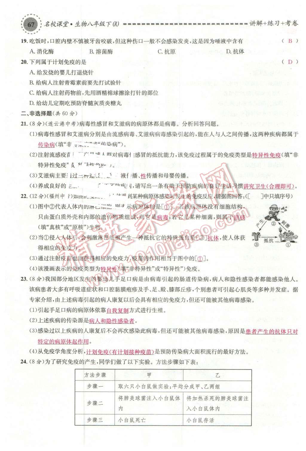 2016年名校課堂滾動(dòng)學(xué)習(xí)法八年級(jí)生物下冊(cè)人教版 第23頁(yè)