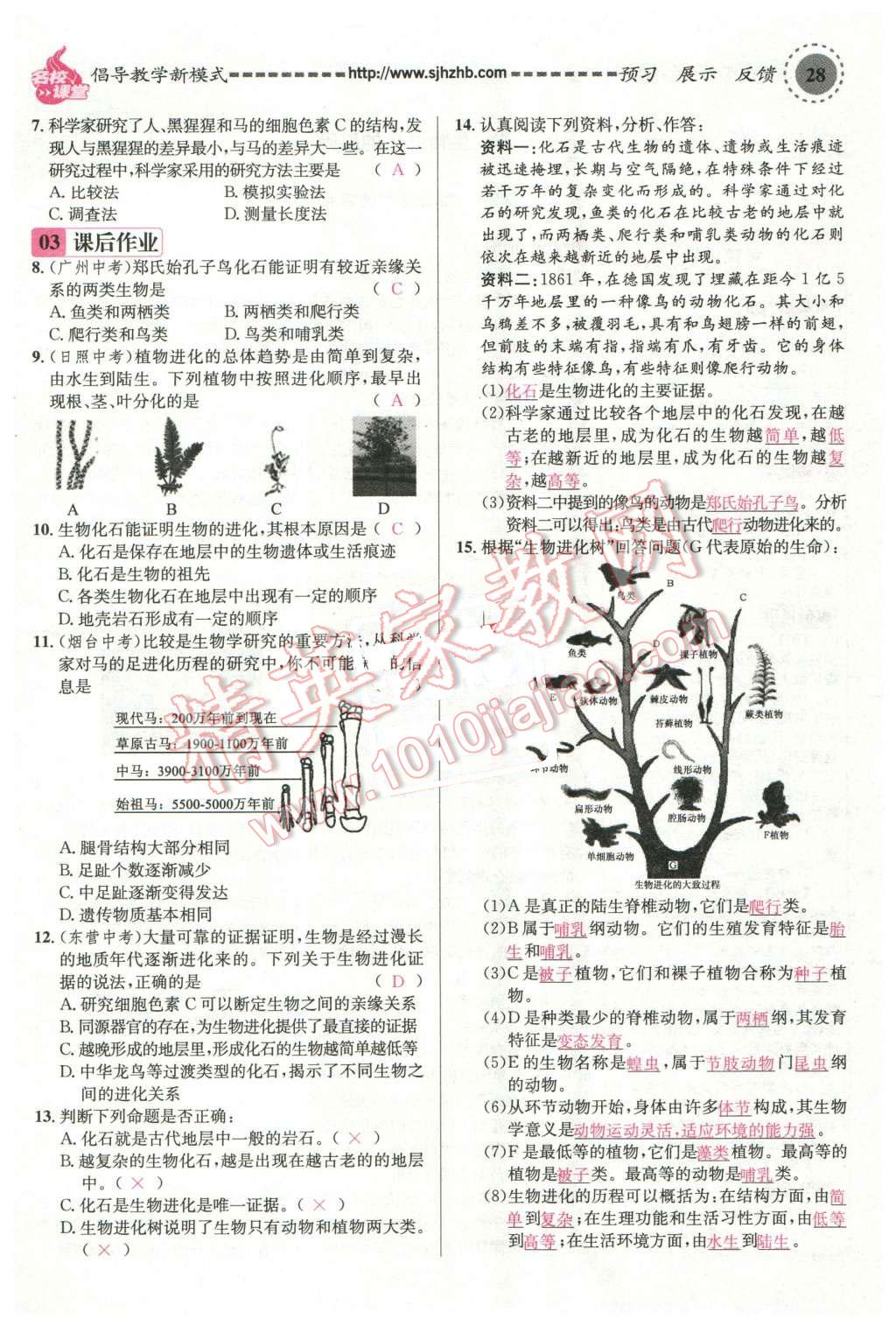 2016年名校課堂滾動(dòng)學(xué)習(xí)法八年級生物下冊人教版 第72頁