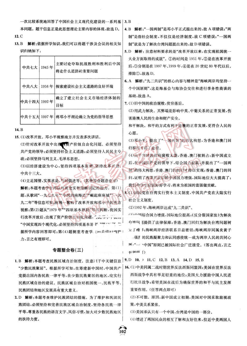 2016年阳光夺冠八年级历史下册人教版 第14页