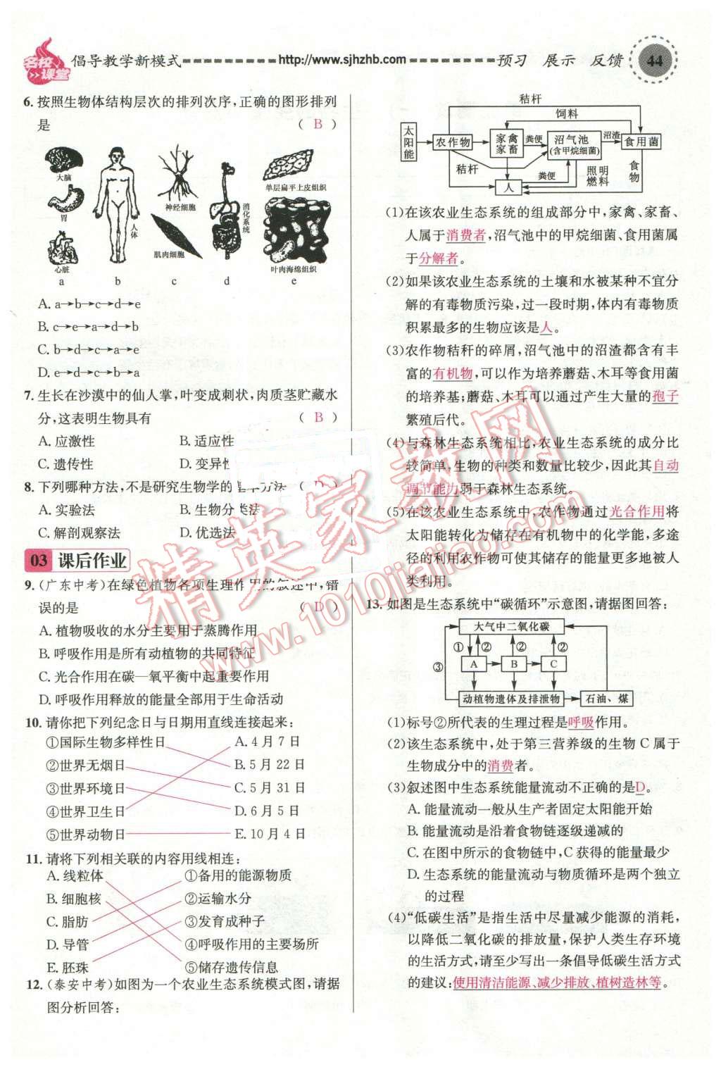 2016年名校課堂滾動學(xué)習(xí)法八年級生物下冊人教版 第44頁