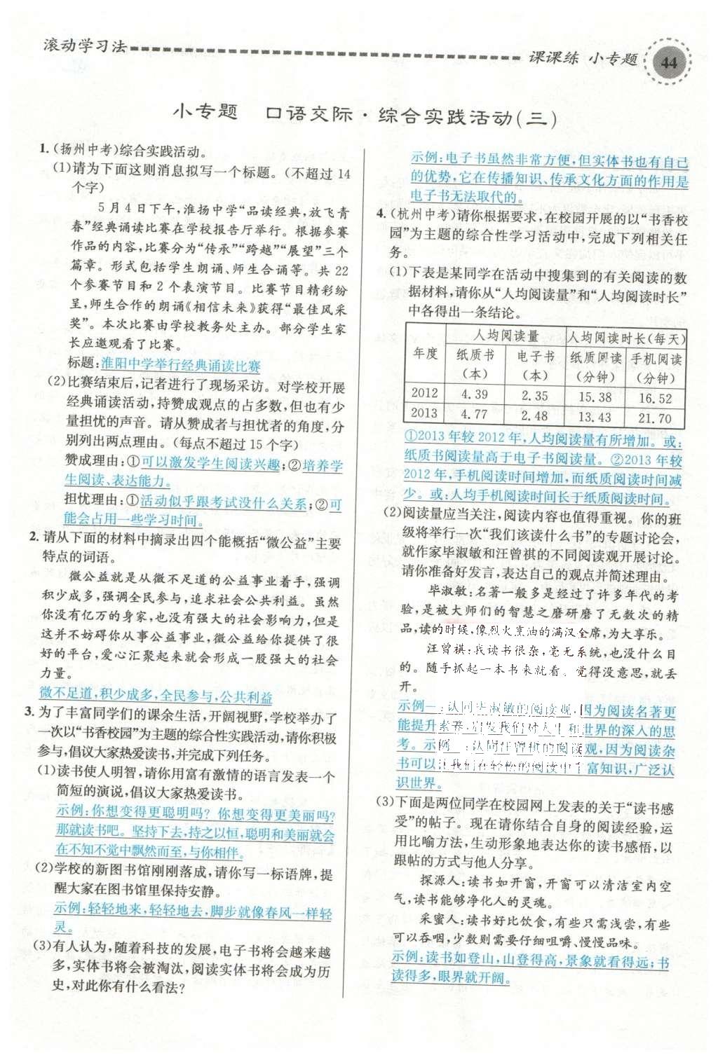 2015年名校課堂滾動學(xué)習法九年級語文上冊蘇教版 第三單元第141頁