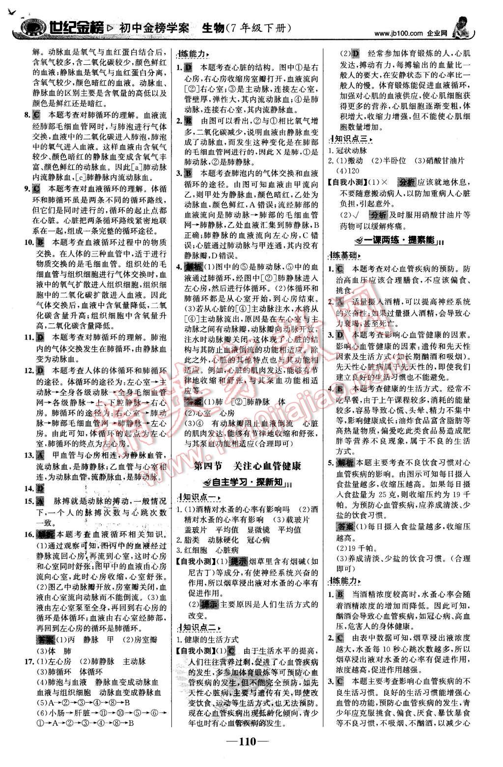 2016年世纪金榜金榜学案七年级生物下册济南版 第11页