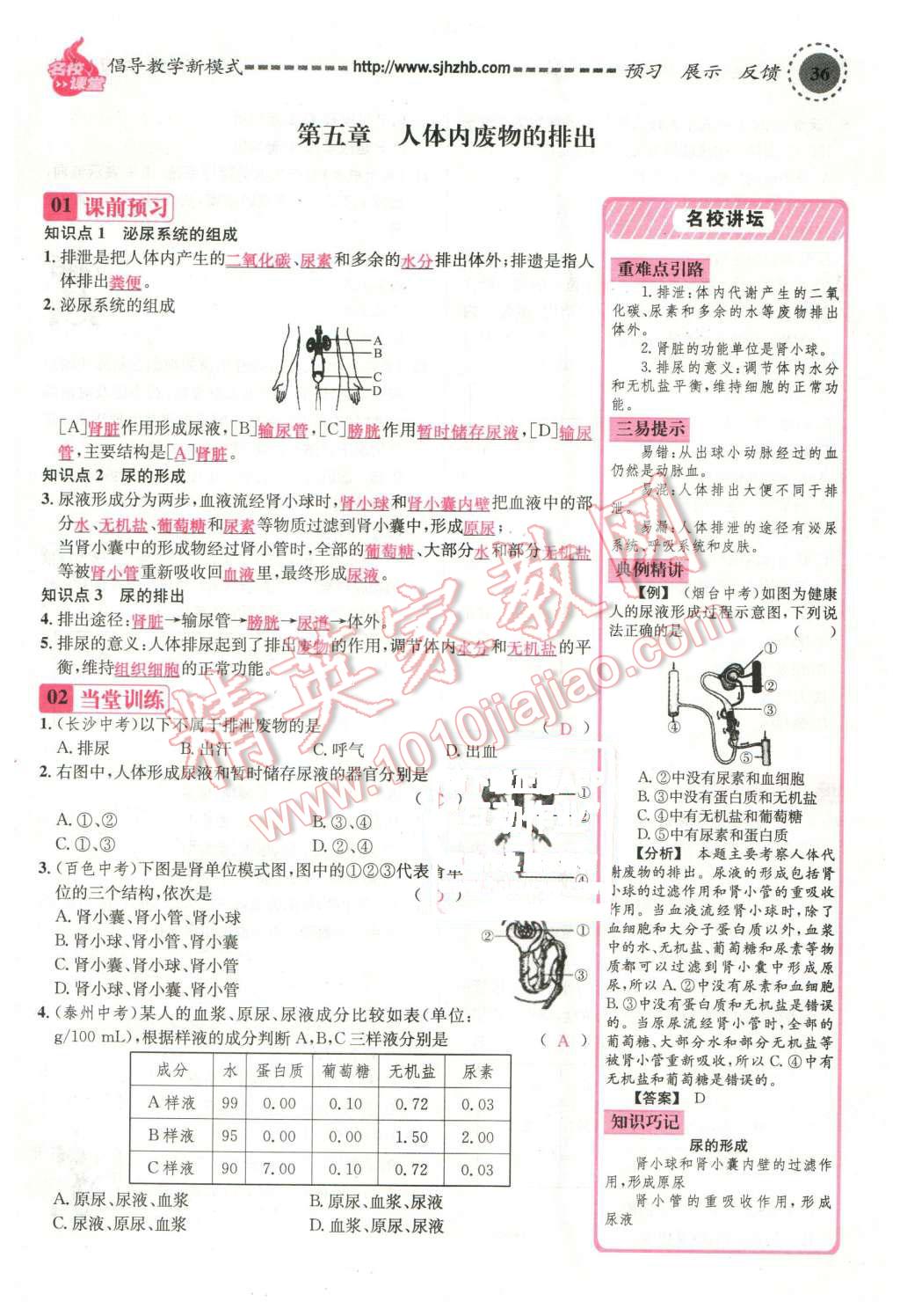 2016年名校課堂滾動(dòng)學(xué)習(xí)法七年級生物下冊人教版教師用書 第36頁