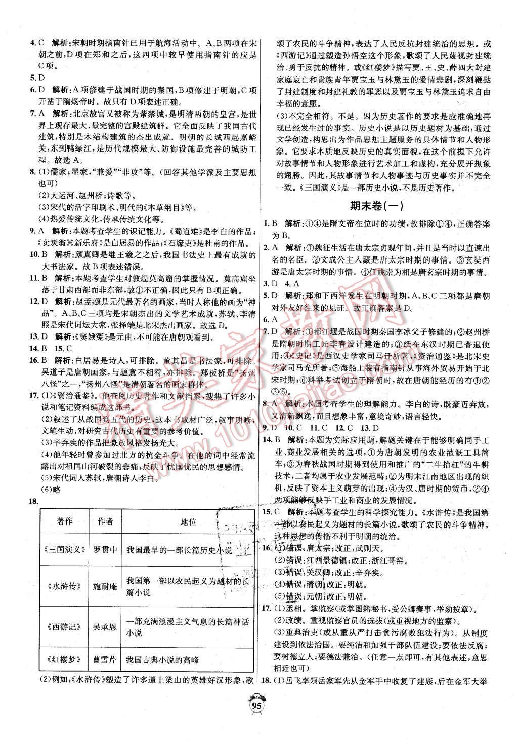 2016年阳光夺冠七年级历史下册人教版 第11页